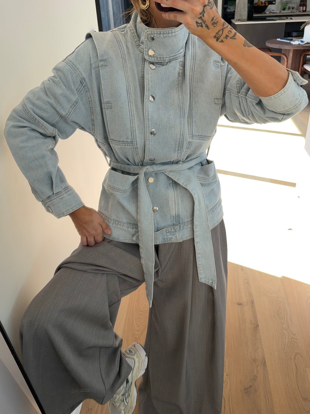 Veste à noeud - bleu clair