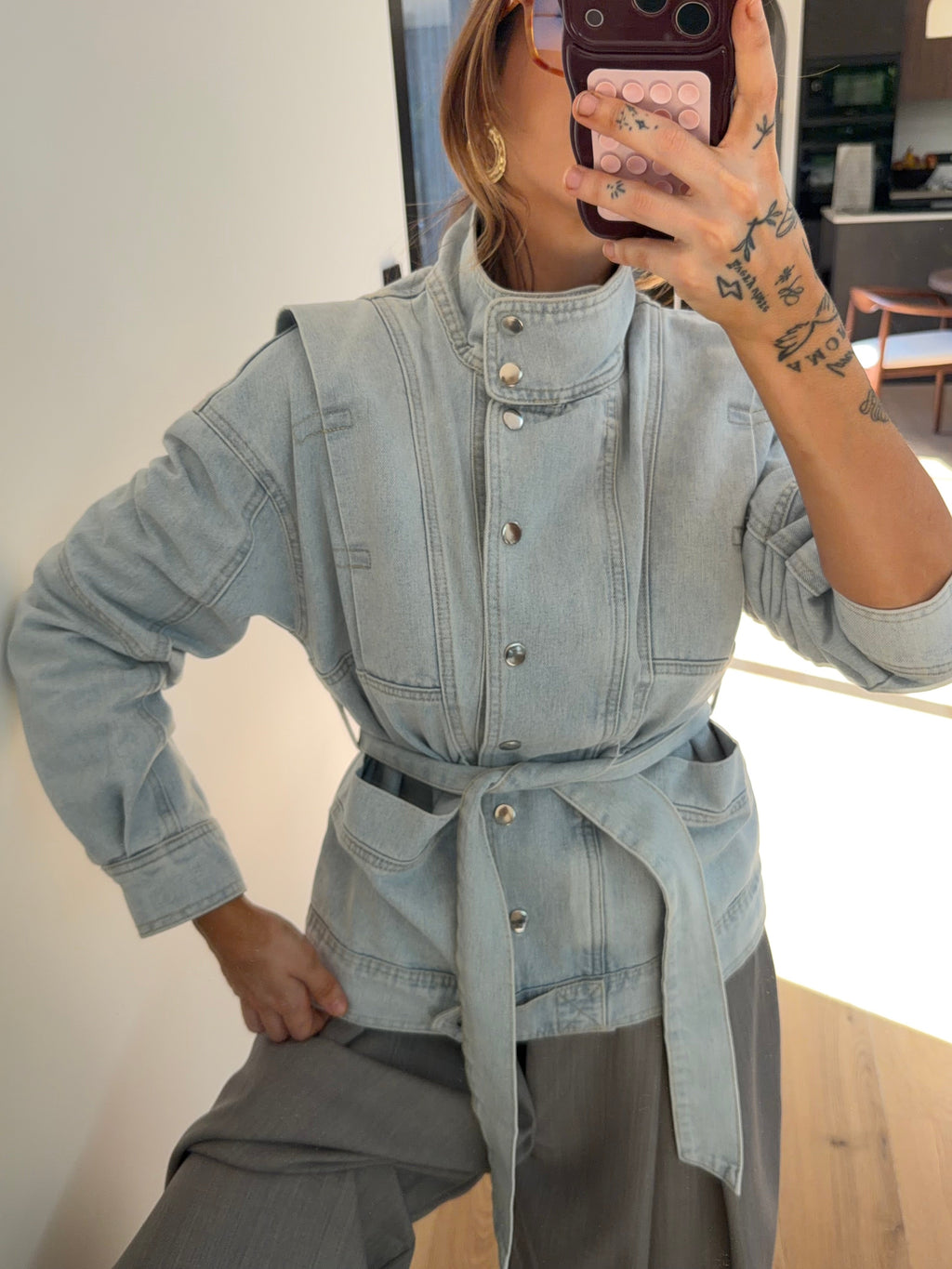 Veste à noeud - bleu clair