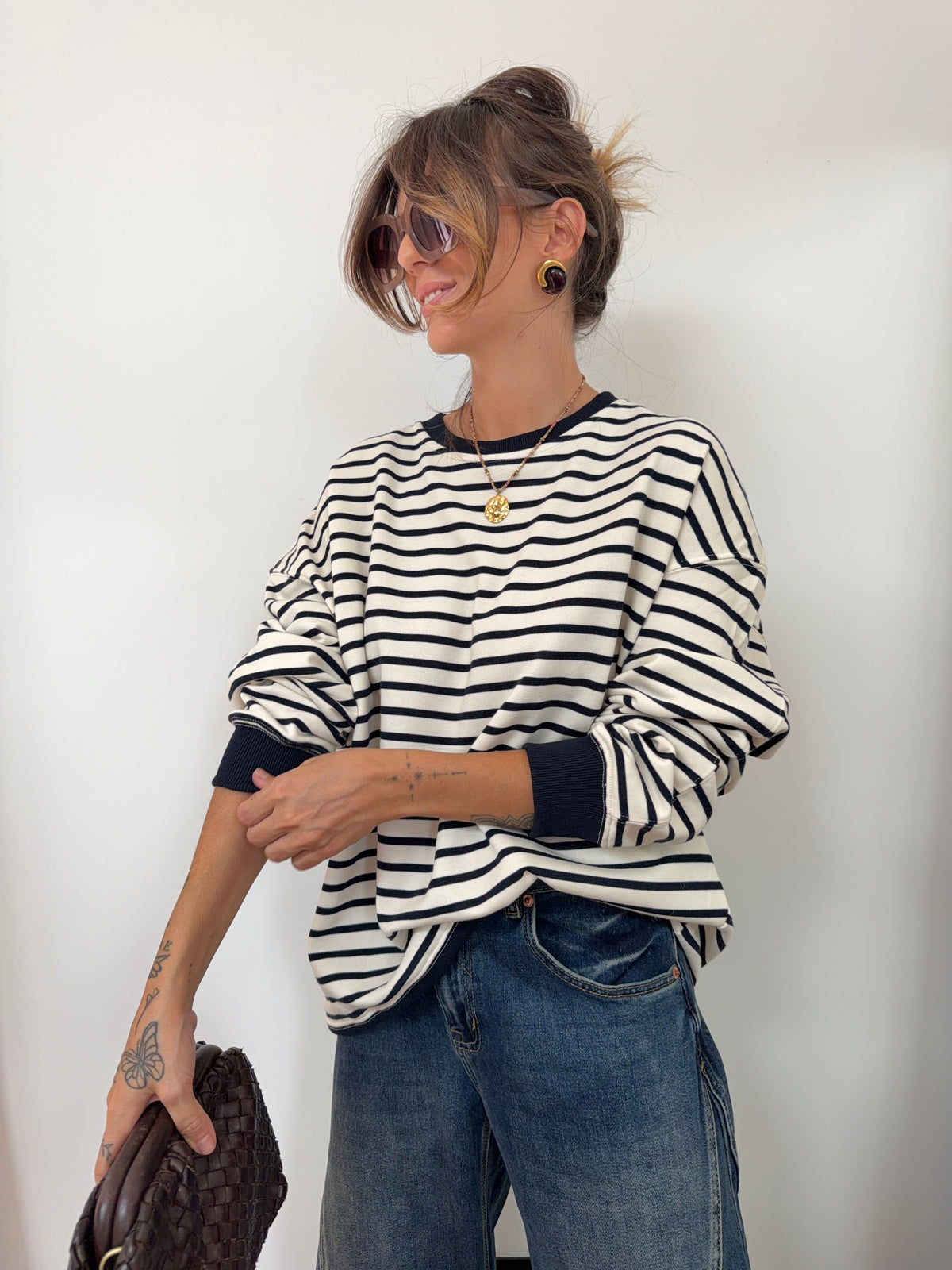 Sweat marinière bleu marine