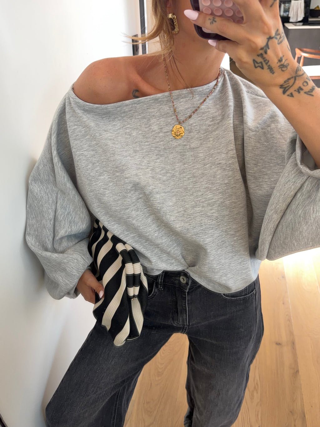T-shirt bouffant gris