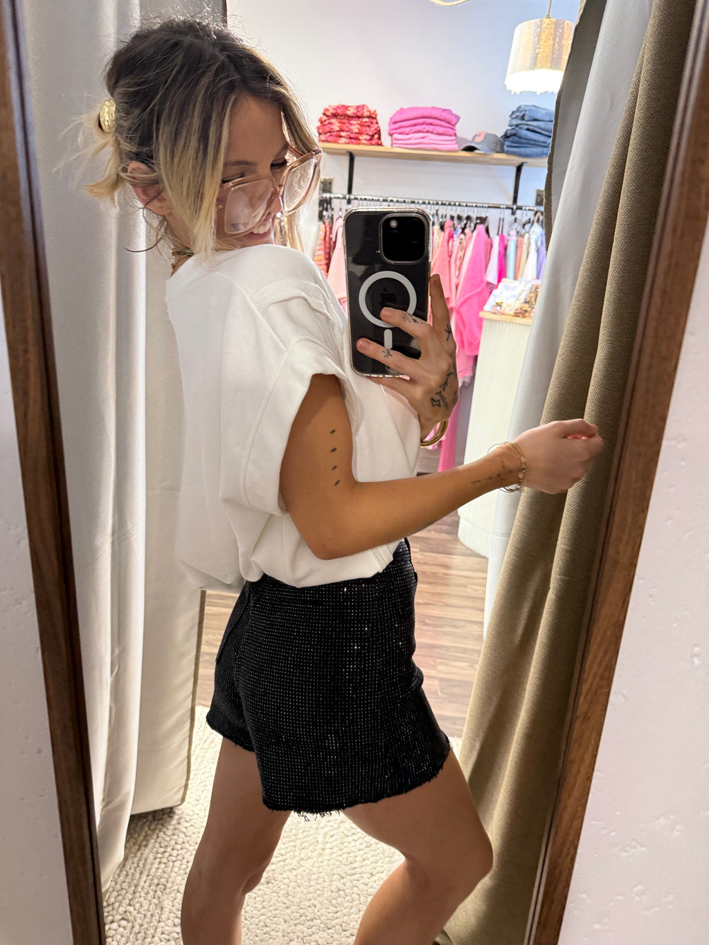 Short à strass - noir