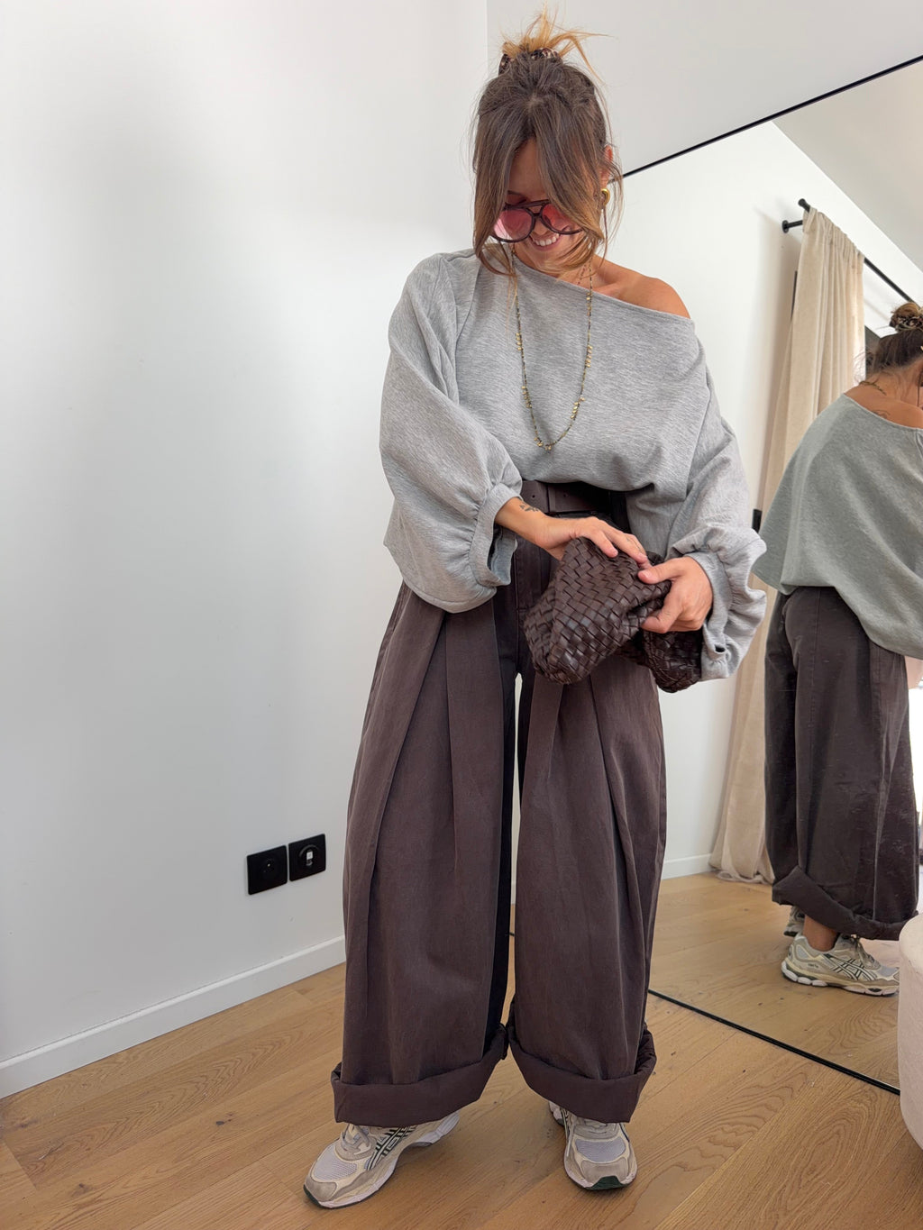 Pantalon  & ceinture Brune  - choco
