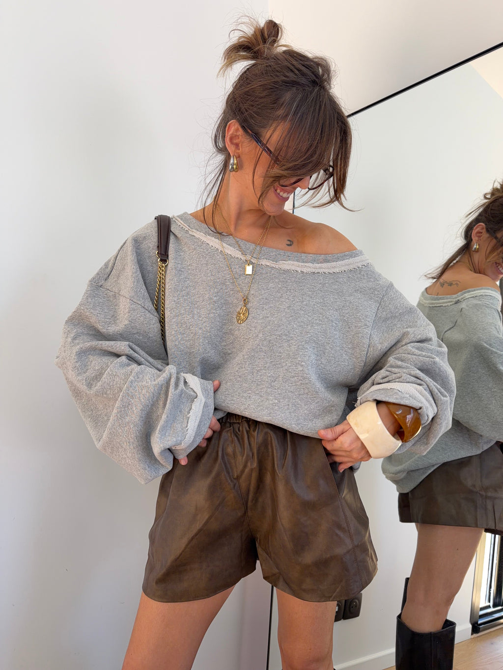 Sweat oversize - gris foncé