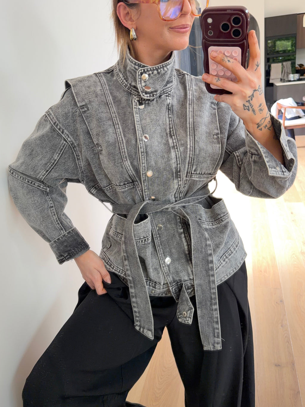 Veste à noeud - grise