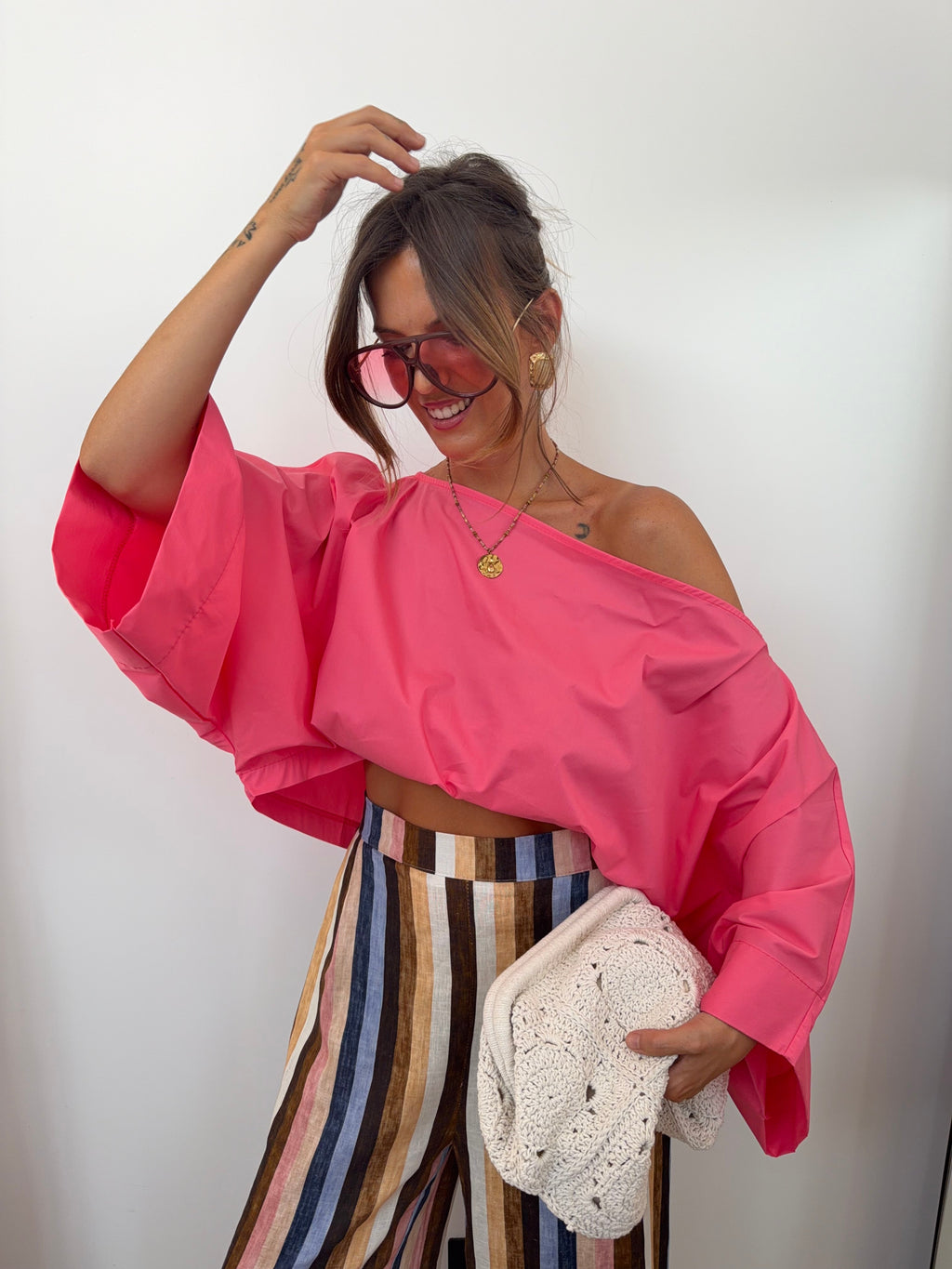 Blouse asymétrique - rose