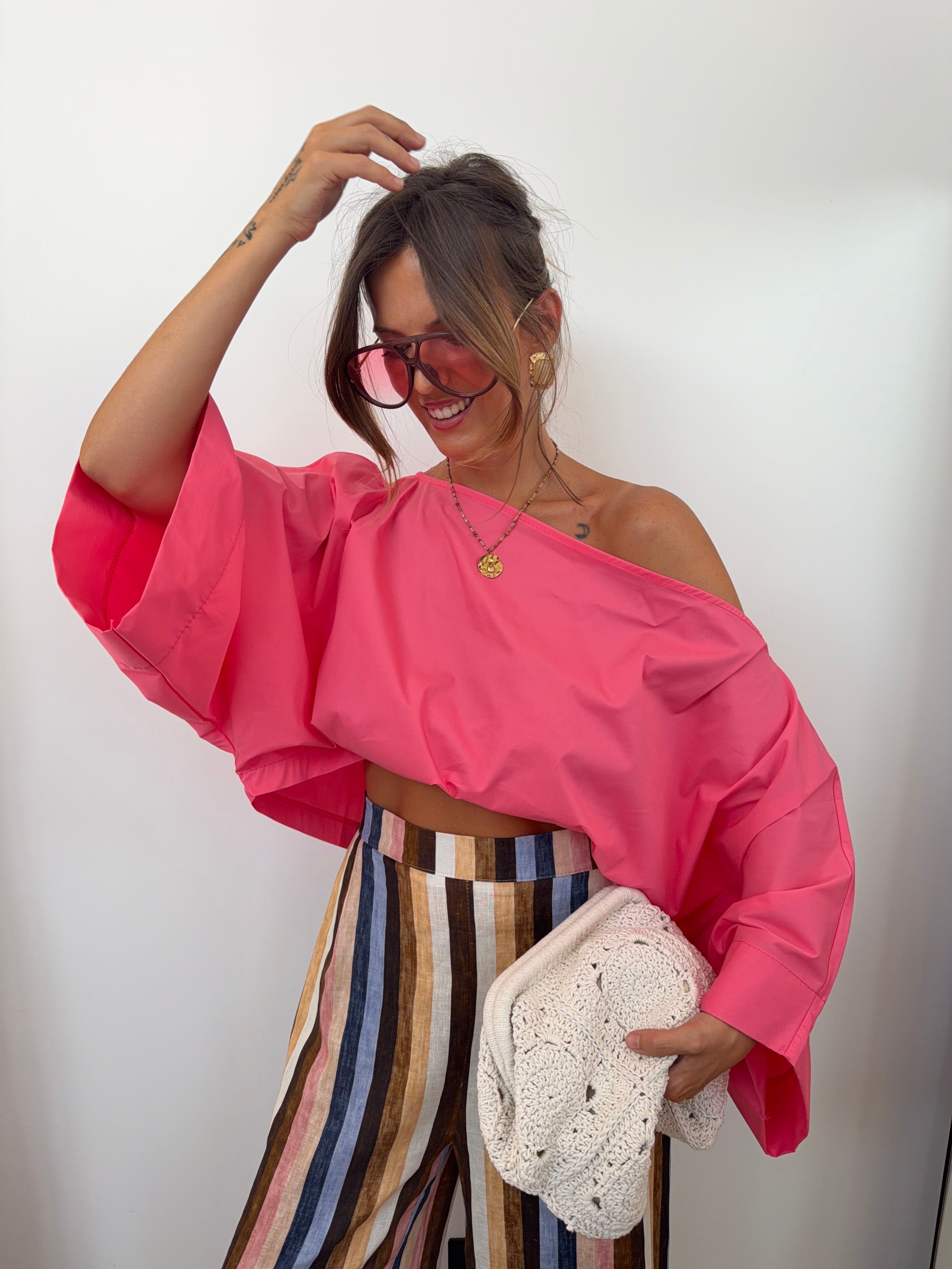 Blouse asymétrique - rose