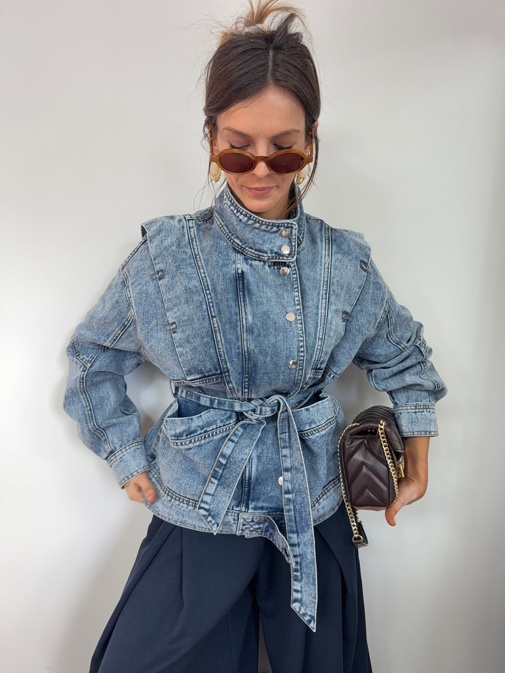 Veste à noeud - bleu jeans