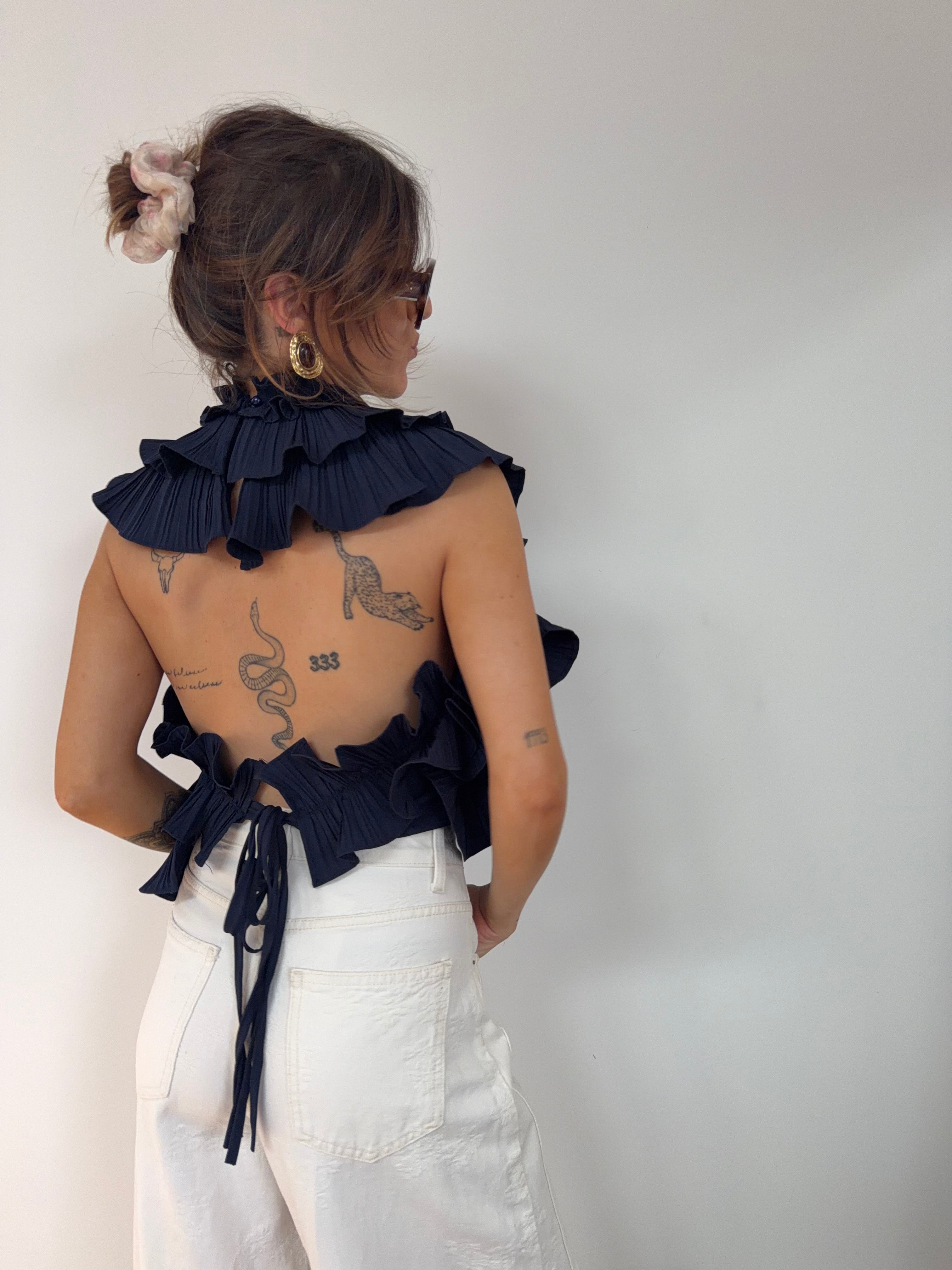 Haut fluffy - marine