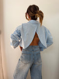 Chemise lin courte Lover's - bleue