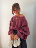 Pull 80% Mohair - vino (pré commande)