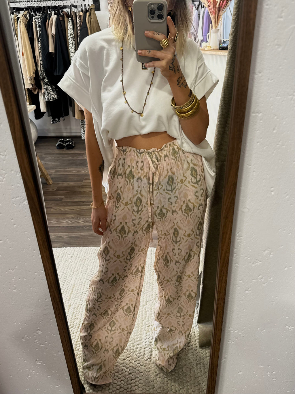 Pantalon fluide - vert d'eau