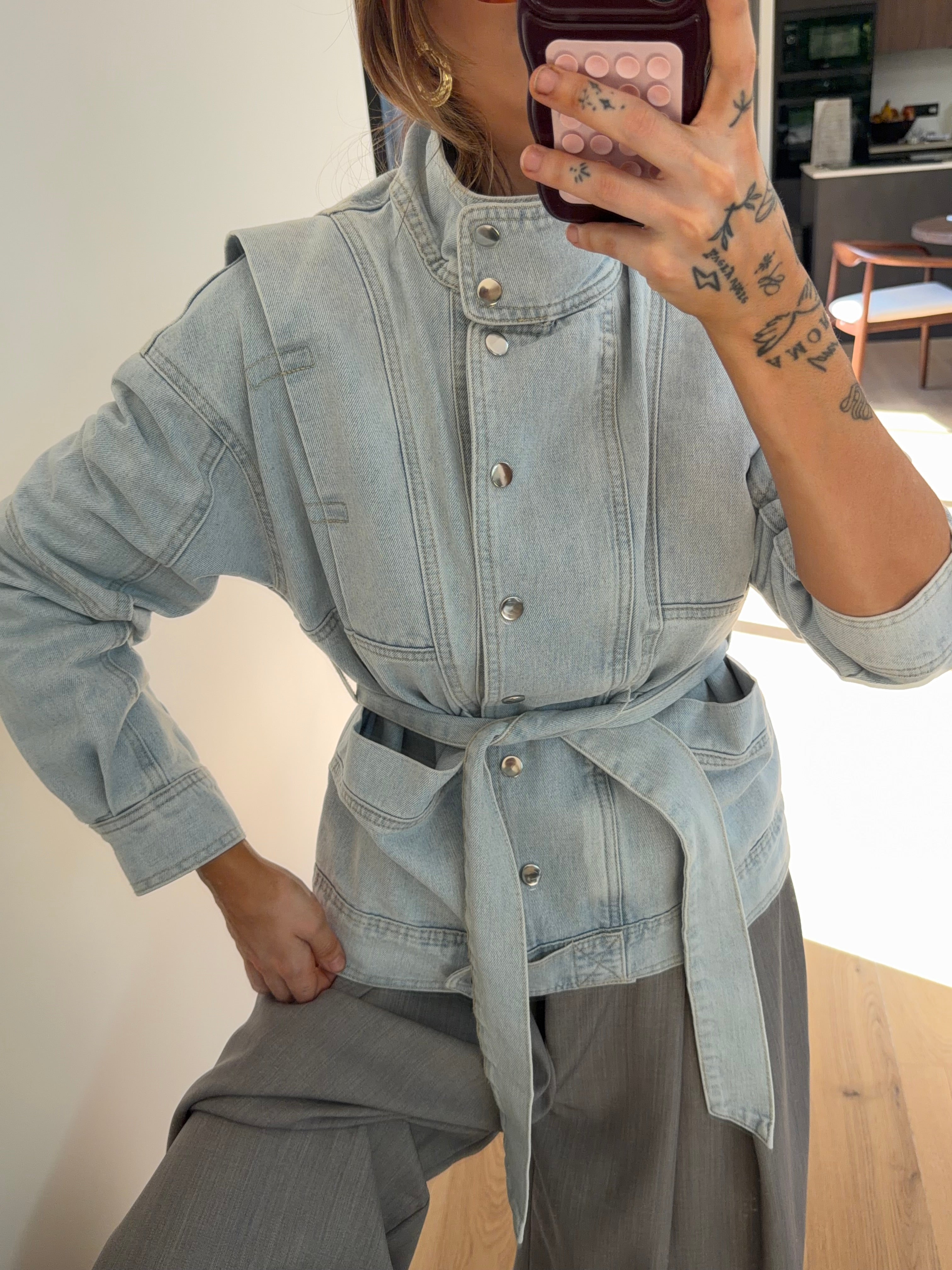 Veste à noeud - bleu clair