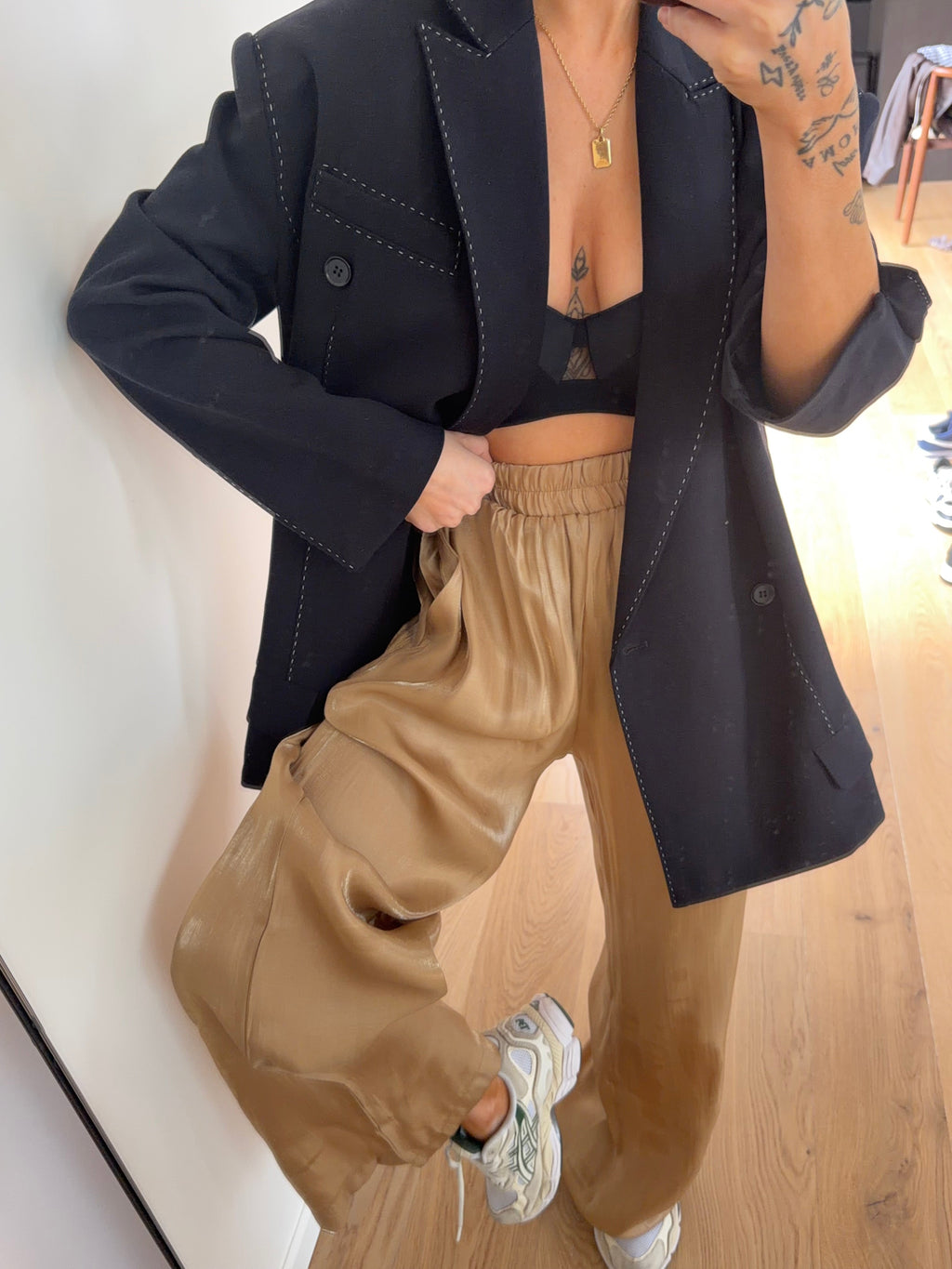 Pantalon satiné - camel