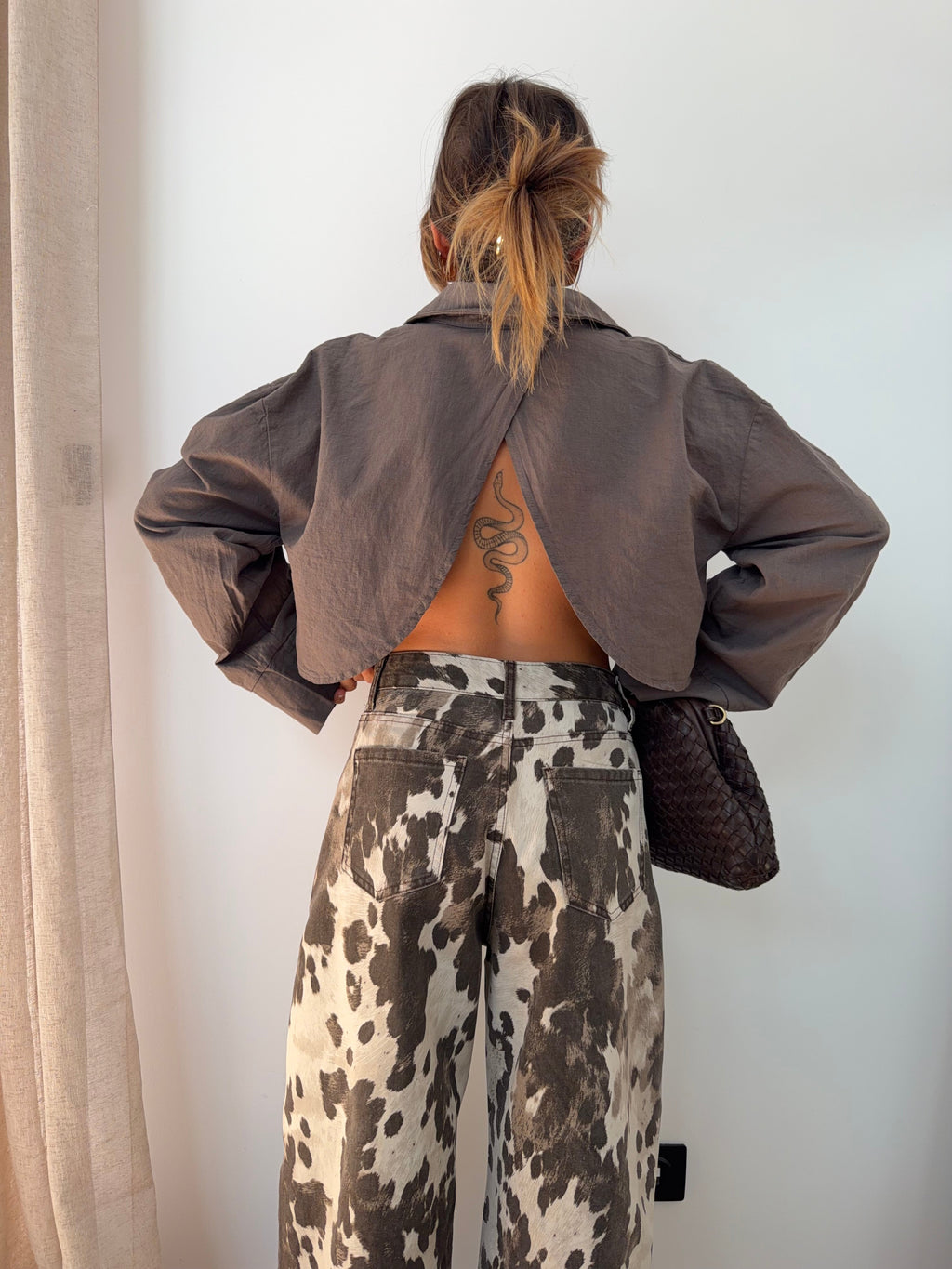 Chemise lin courte Lover's - taupe