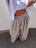 Pantalon à carreaux - taupe