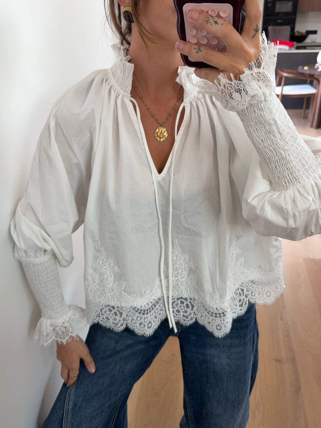Haut a broderie - blanc