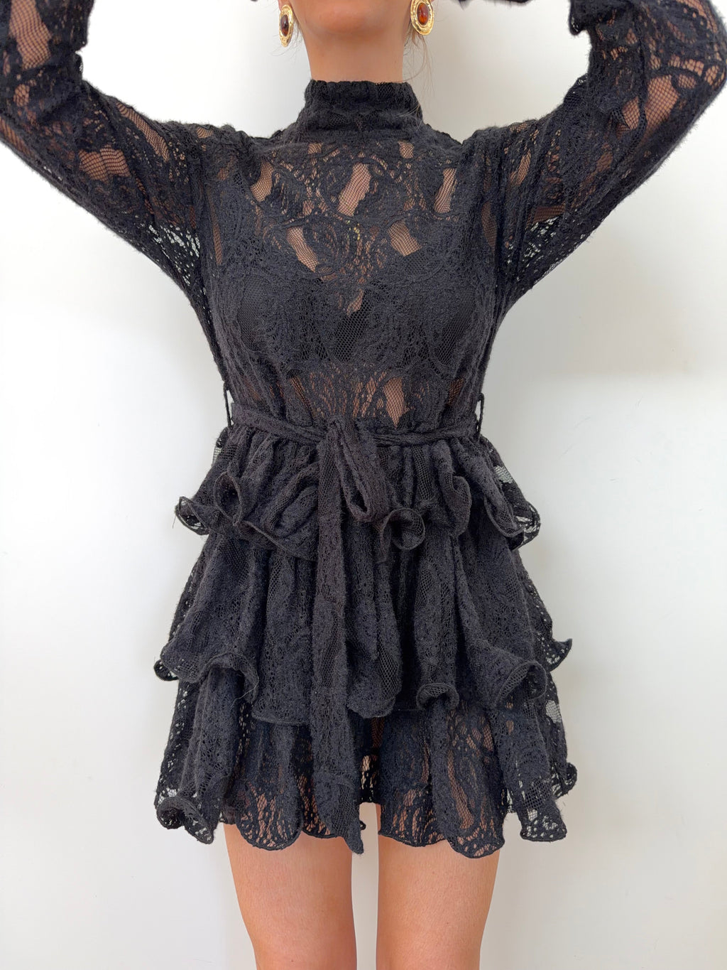 Robe dentelle - noire