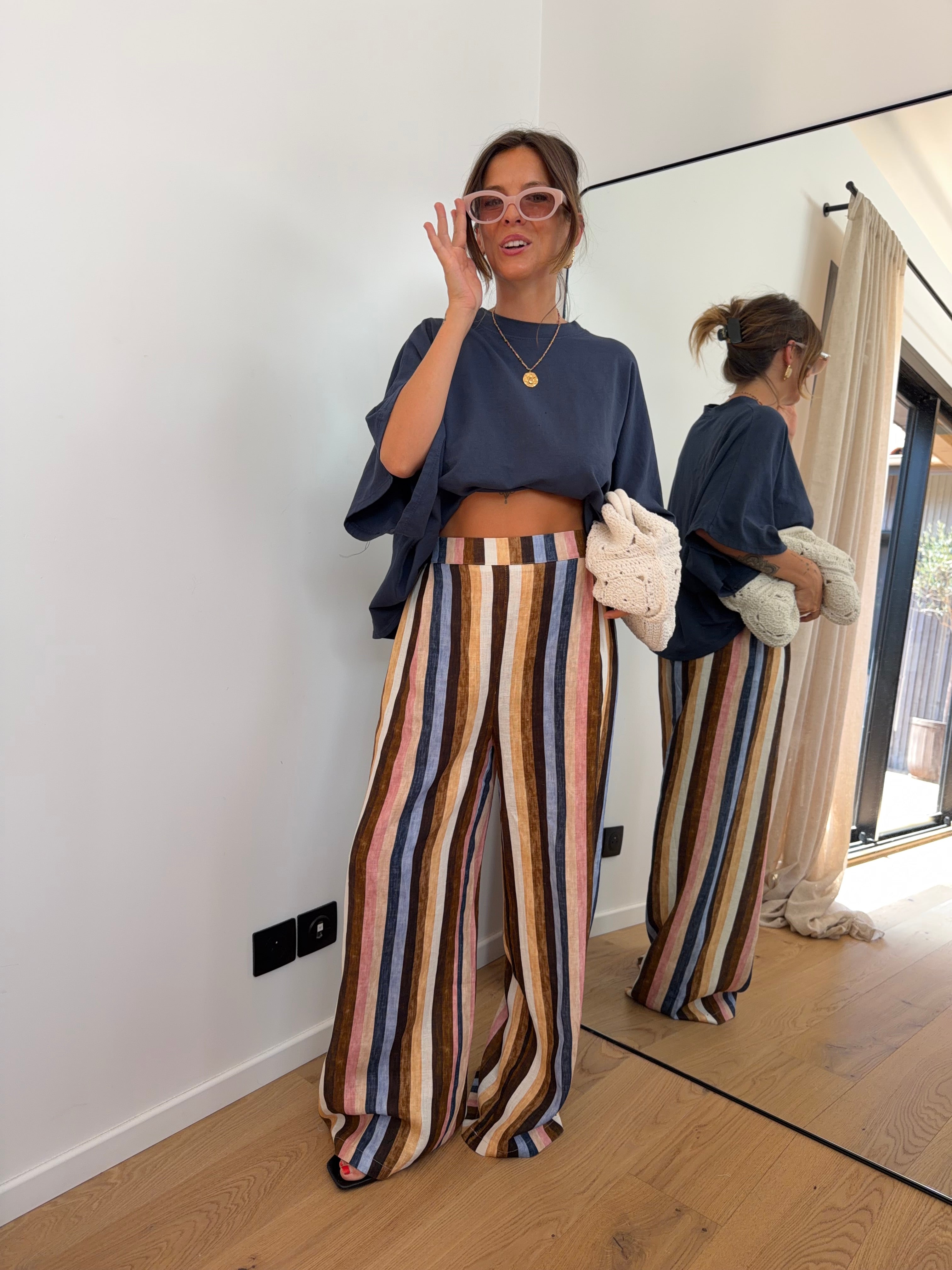 Pantalon à rayures - multicolore