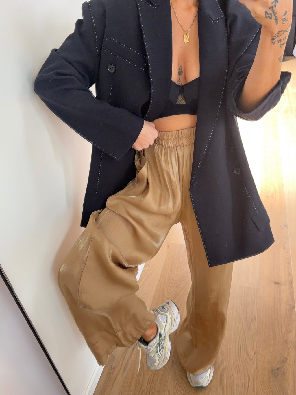 Pantalon satiné - camel
