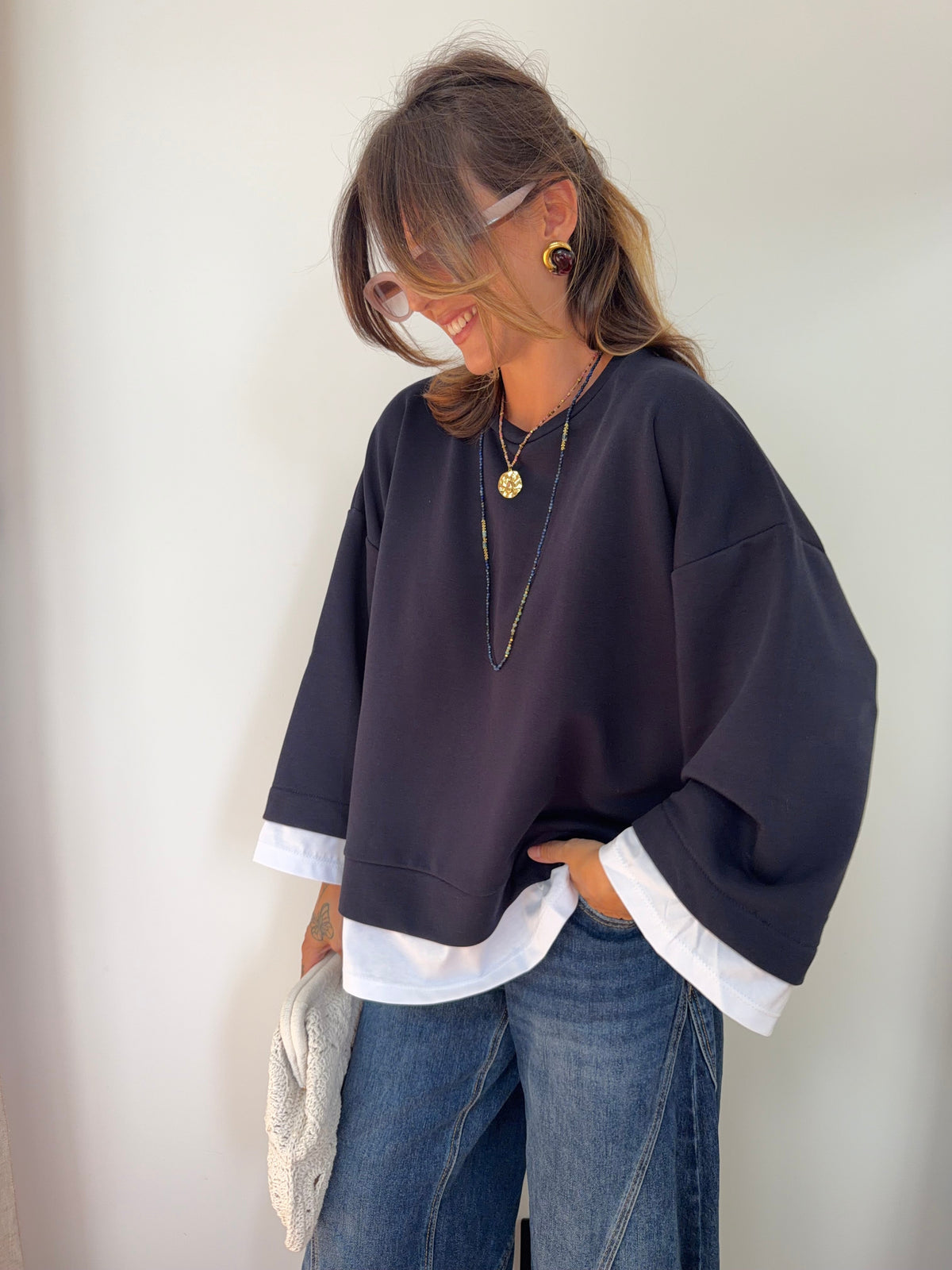 Double t-shirt - bleu