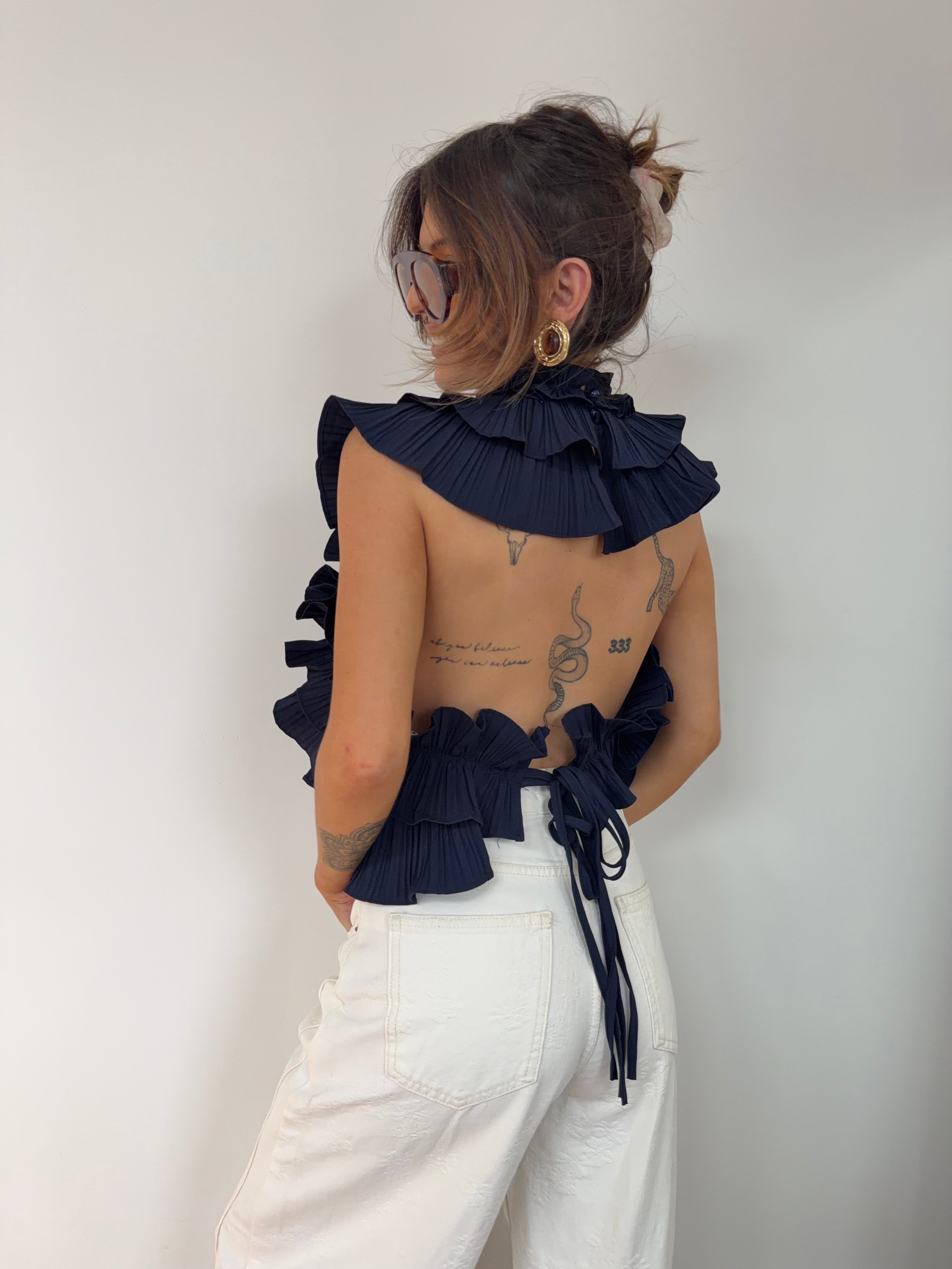 Haut fluffy - marine