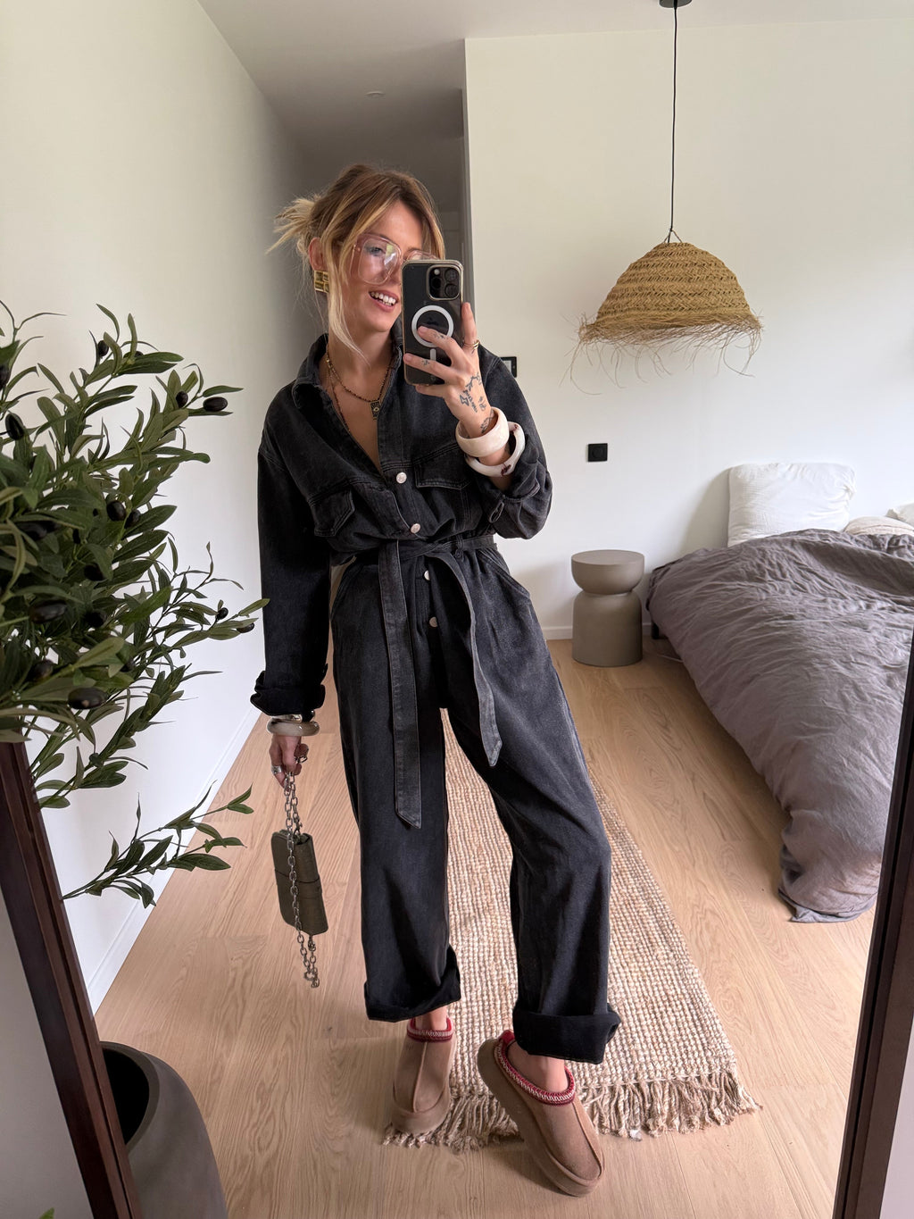 Combinaison en jean - noire