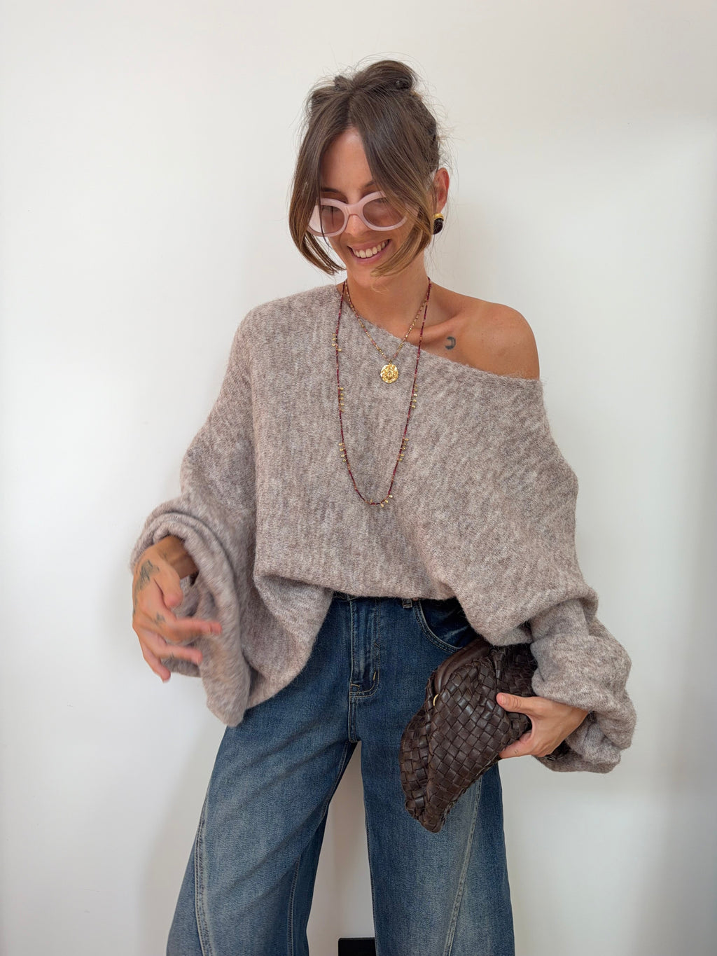 Pull oversize - taupe