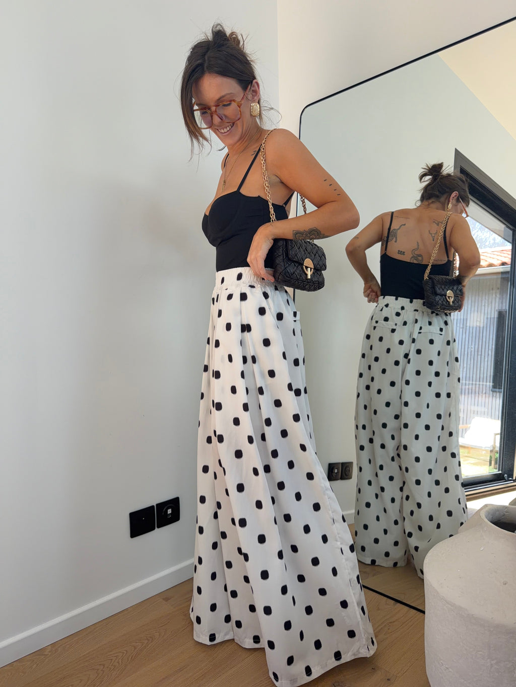 Pantalon à gros pois