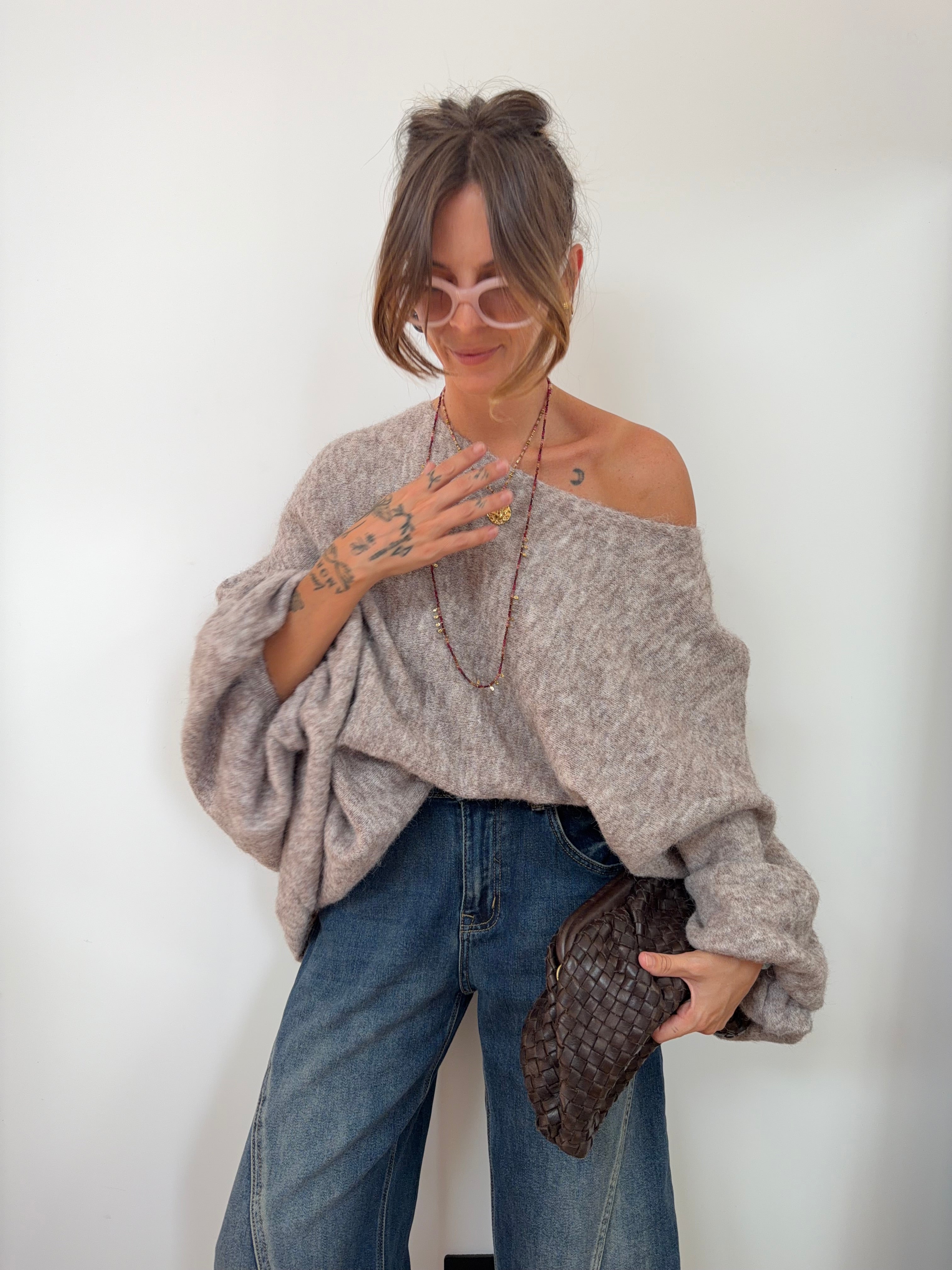 Pull oversize - taupe