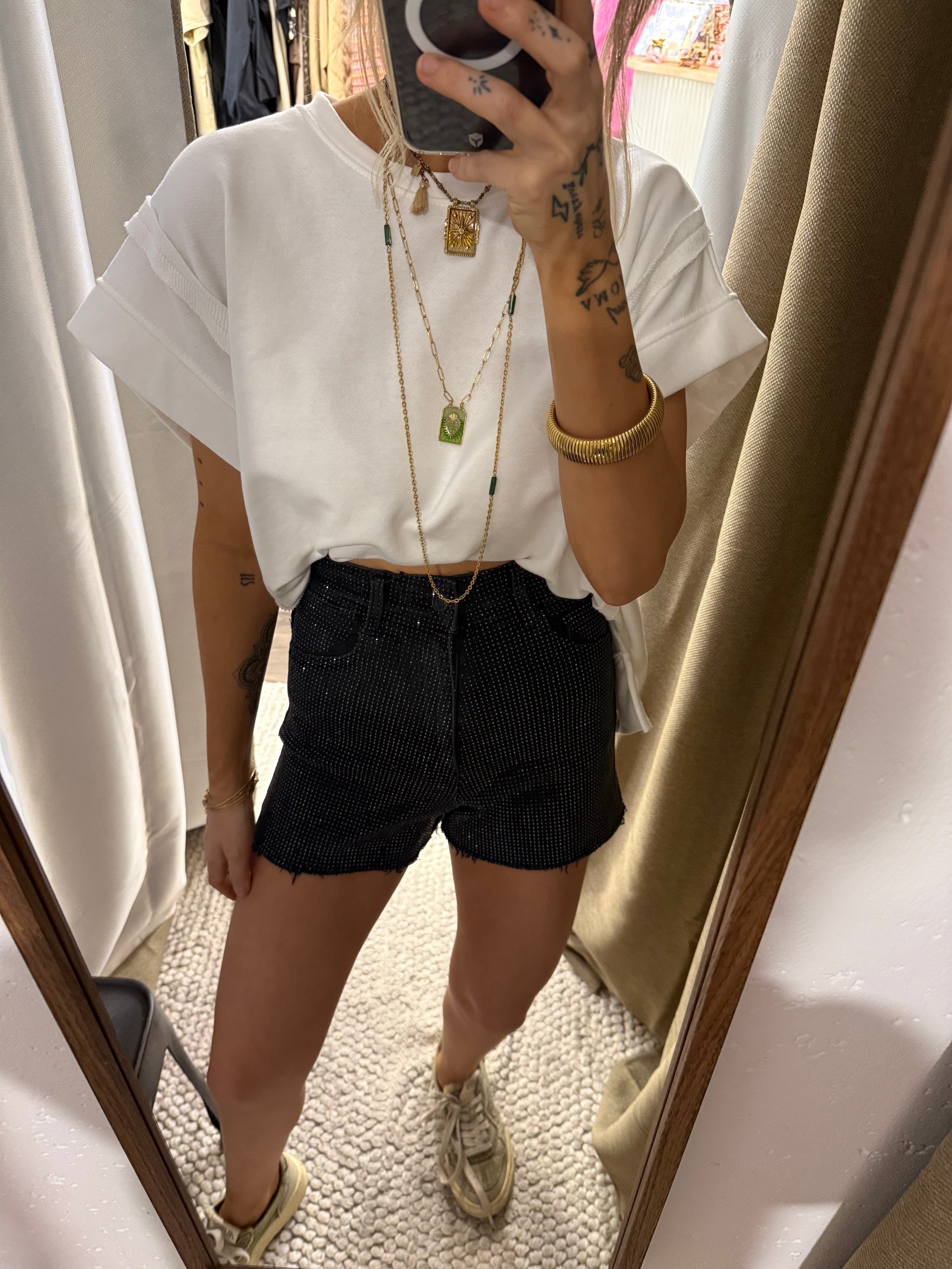 Short à strass - noir
