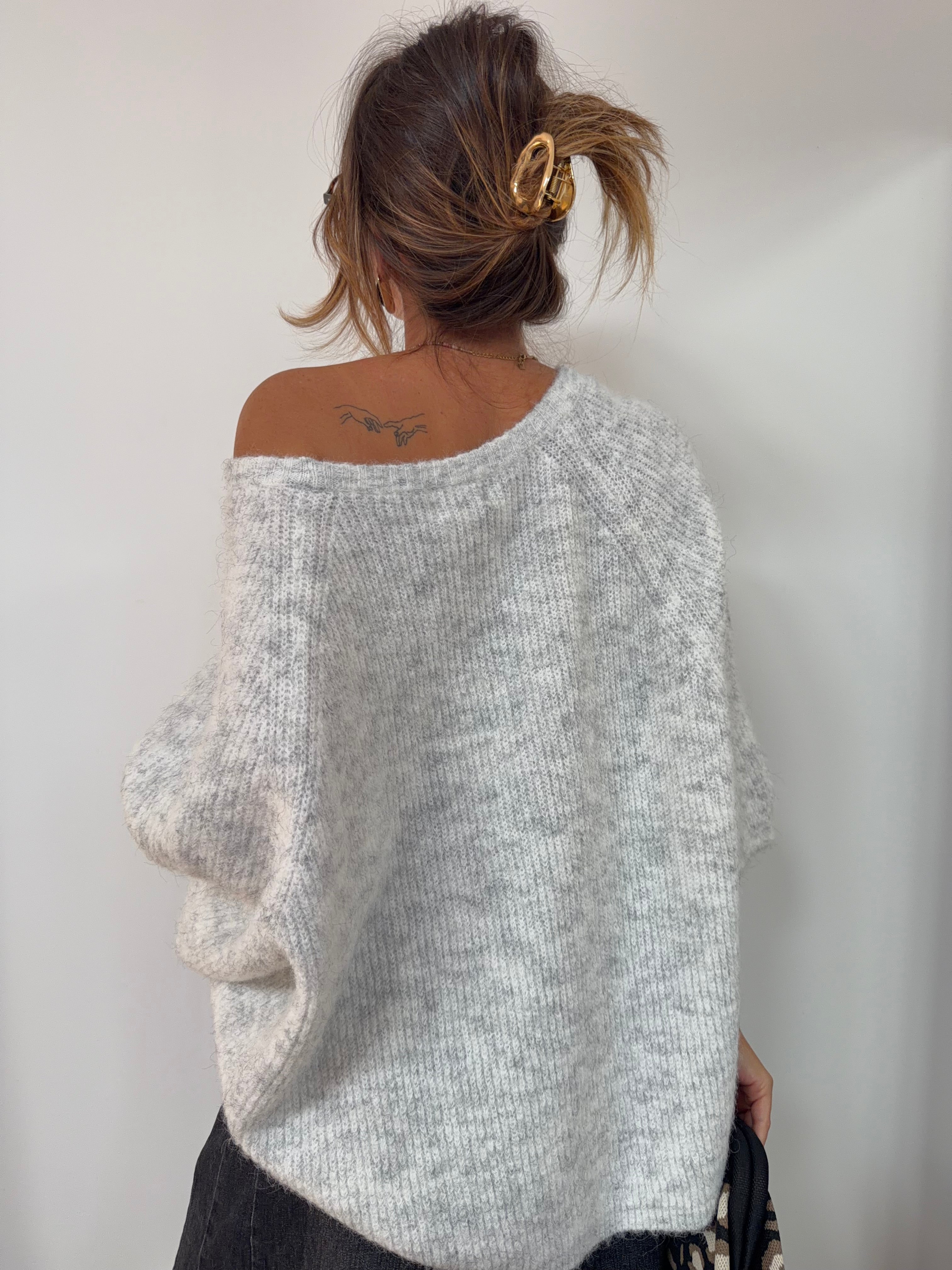 Pull manches 3/4 - gris