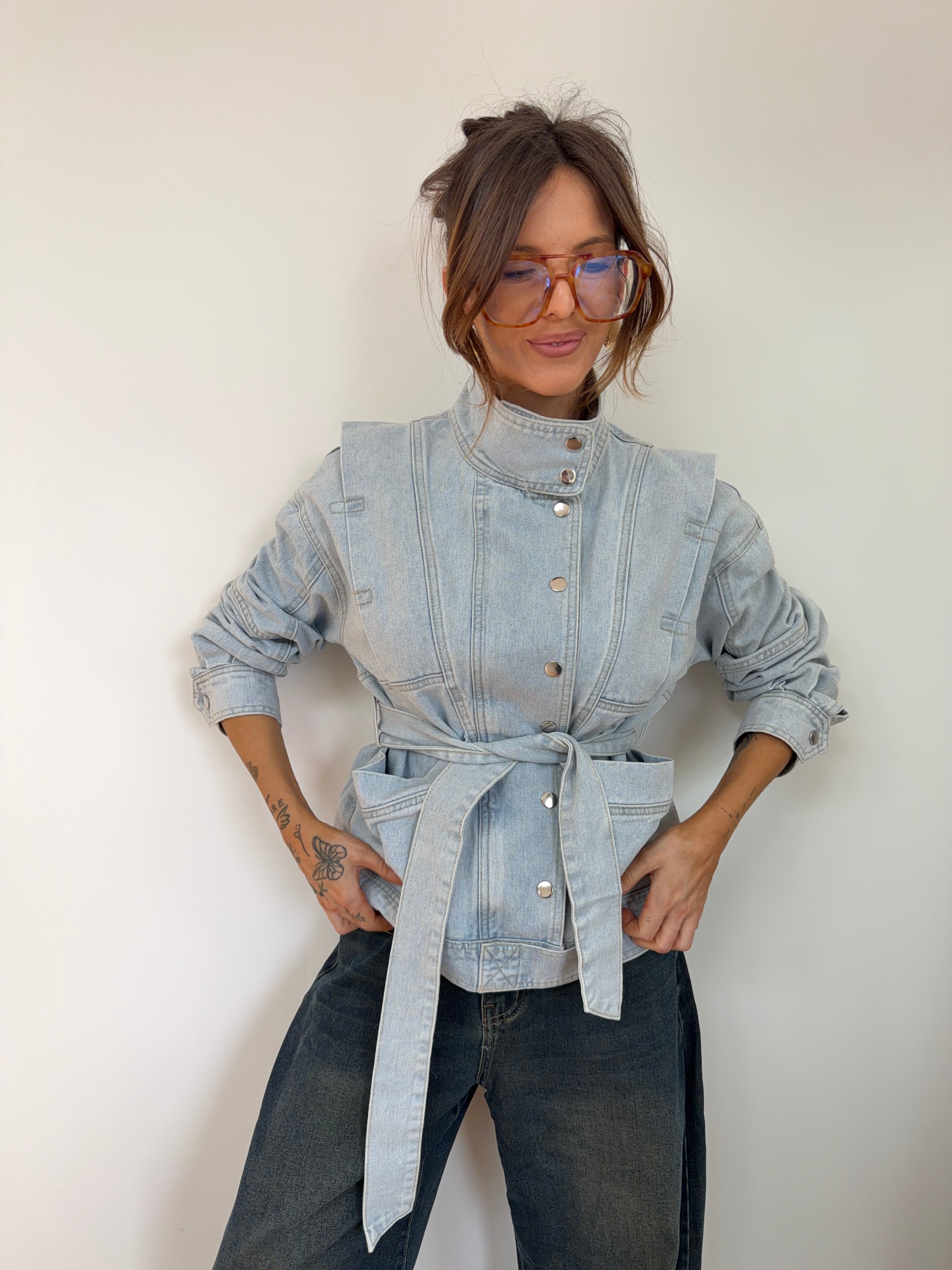Veste à noeud - bleu clair