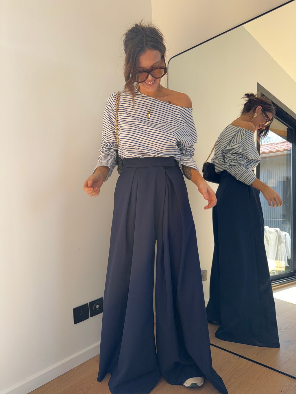 Pantalon à scratch - bleu