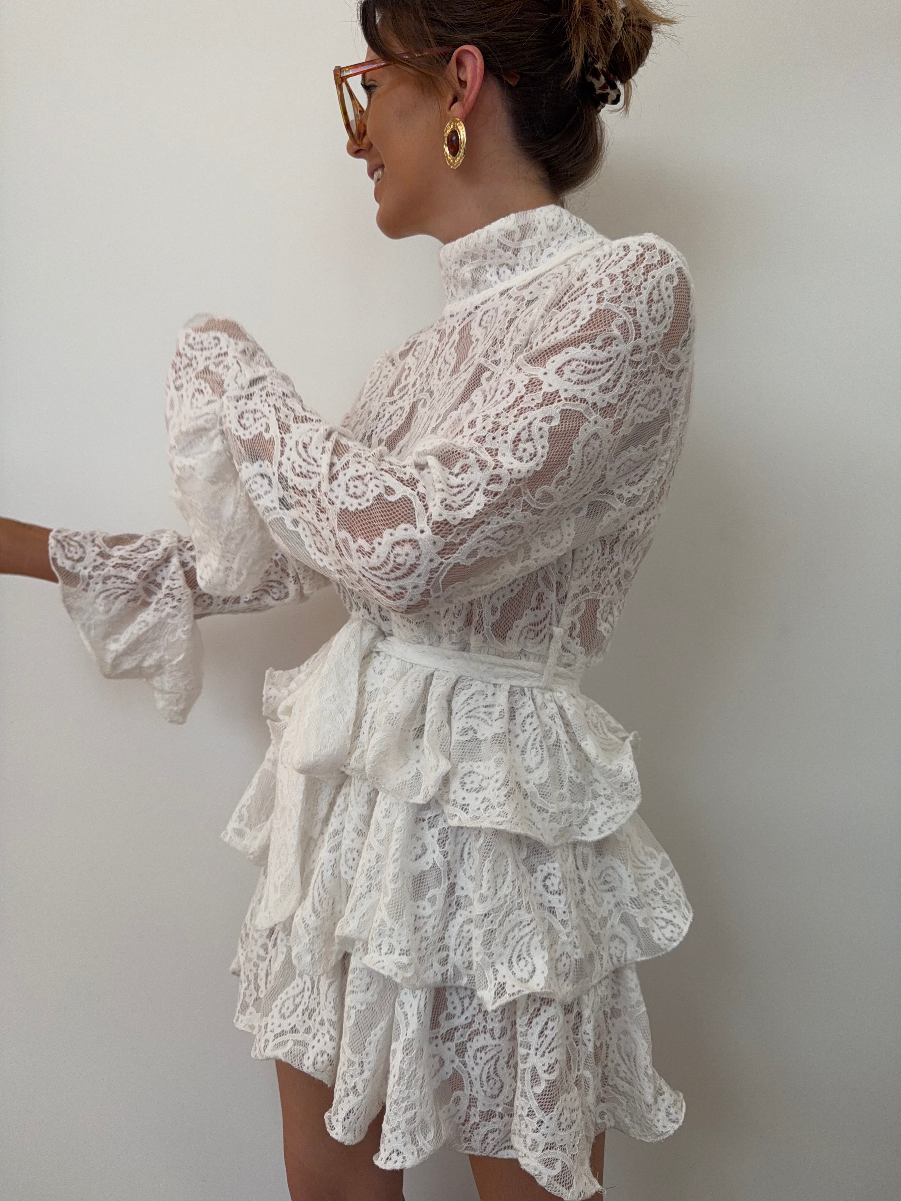 Robe dentelle - blanche