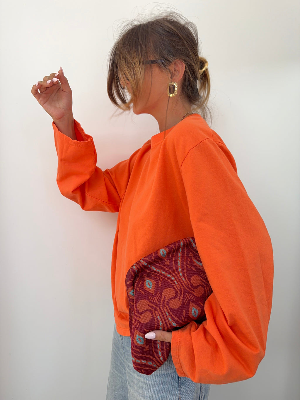 Haut manches longues dos nu - orange