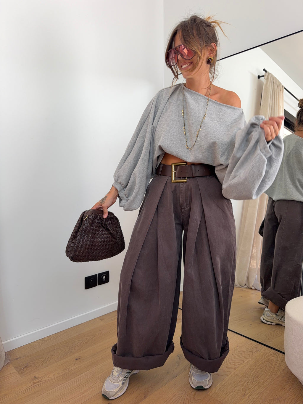 Pantalon  & ceinture Brune  - choco