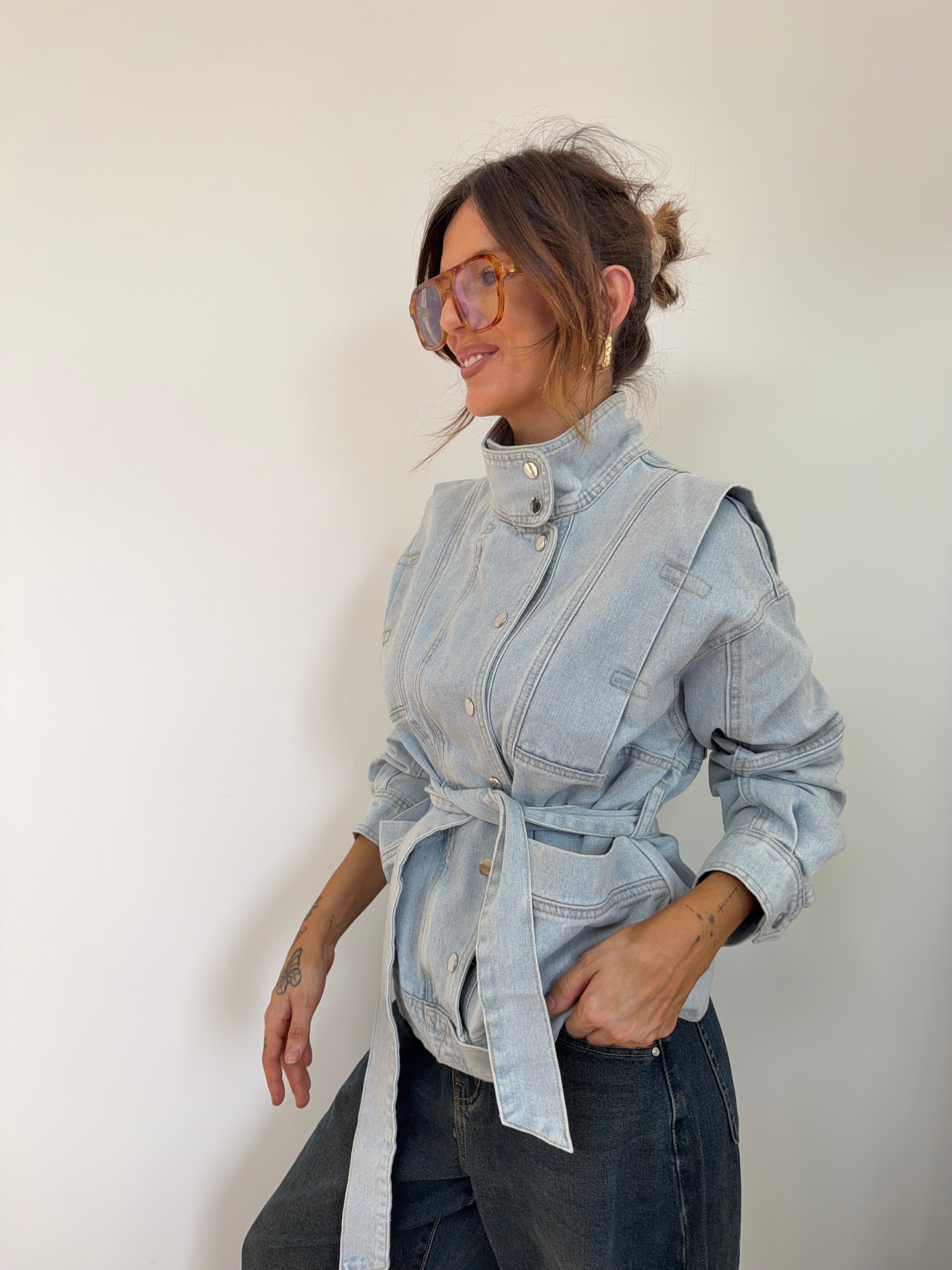 Veste à noeud - bleu clair