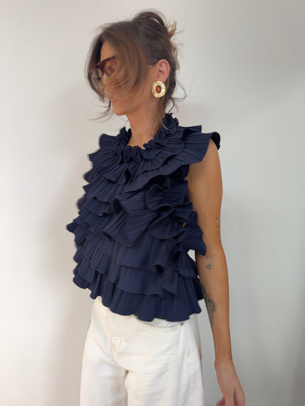 Haut fluffy - marine
