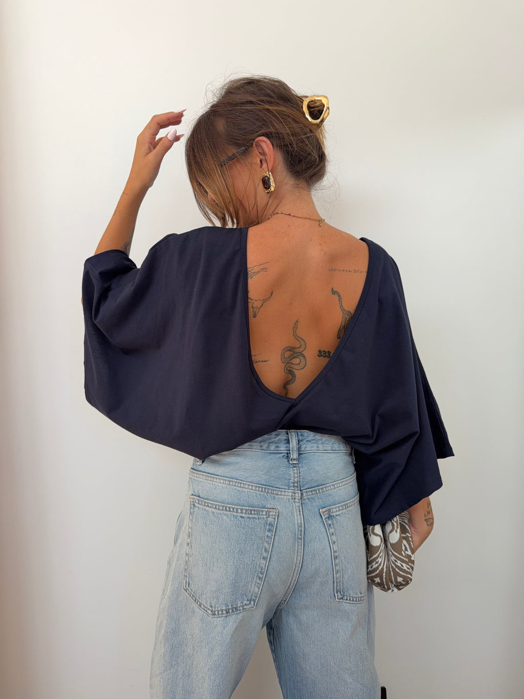 T-shirt Lover's dos nu V - bleu marine
