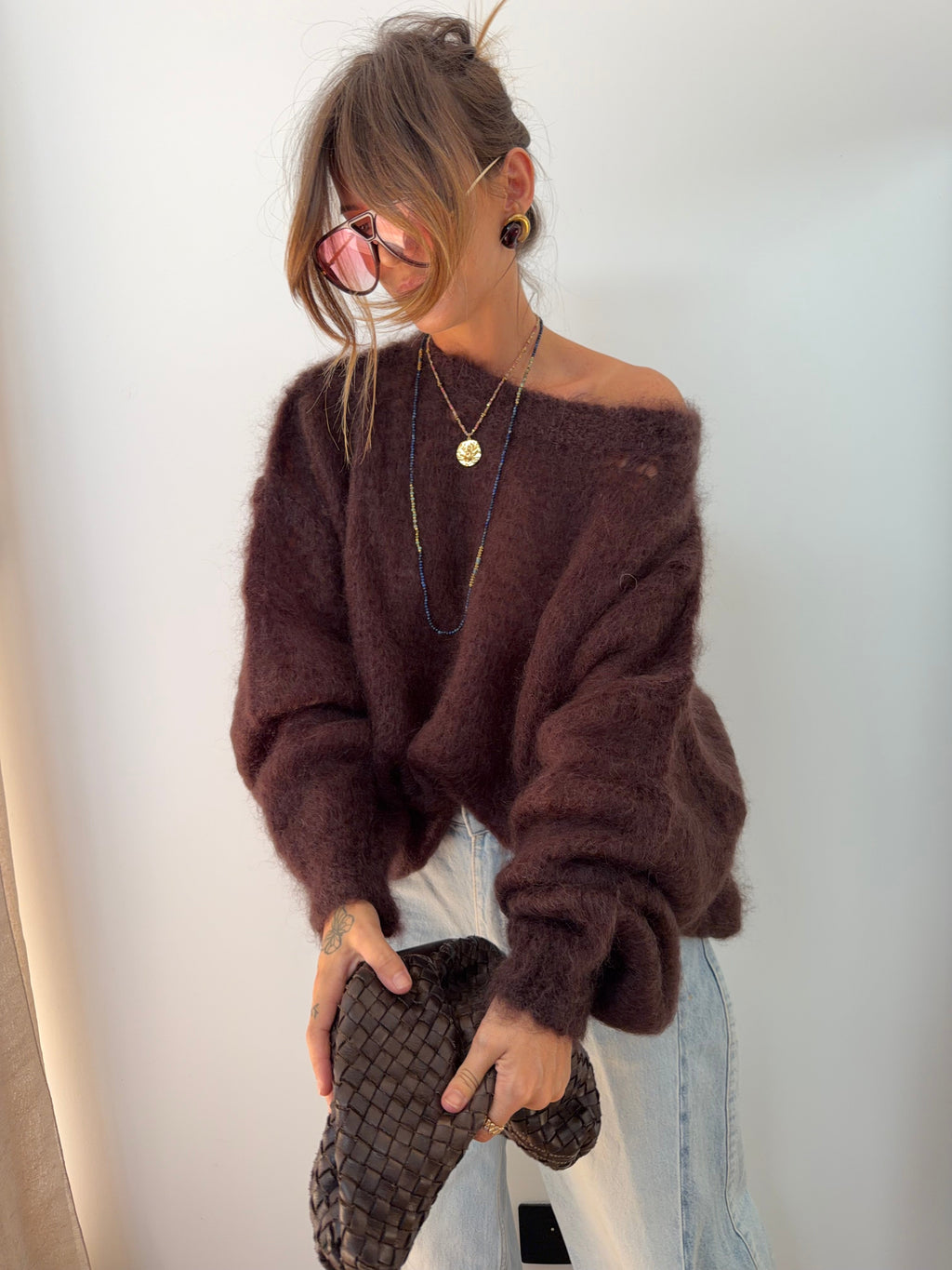 Pull 80% Mohair - chocolat