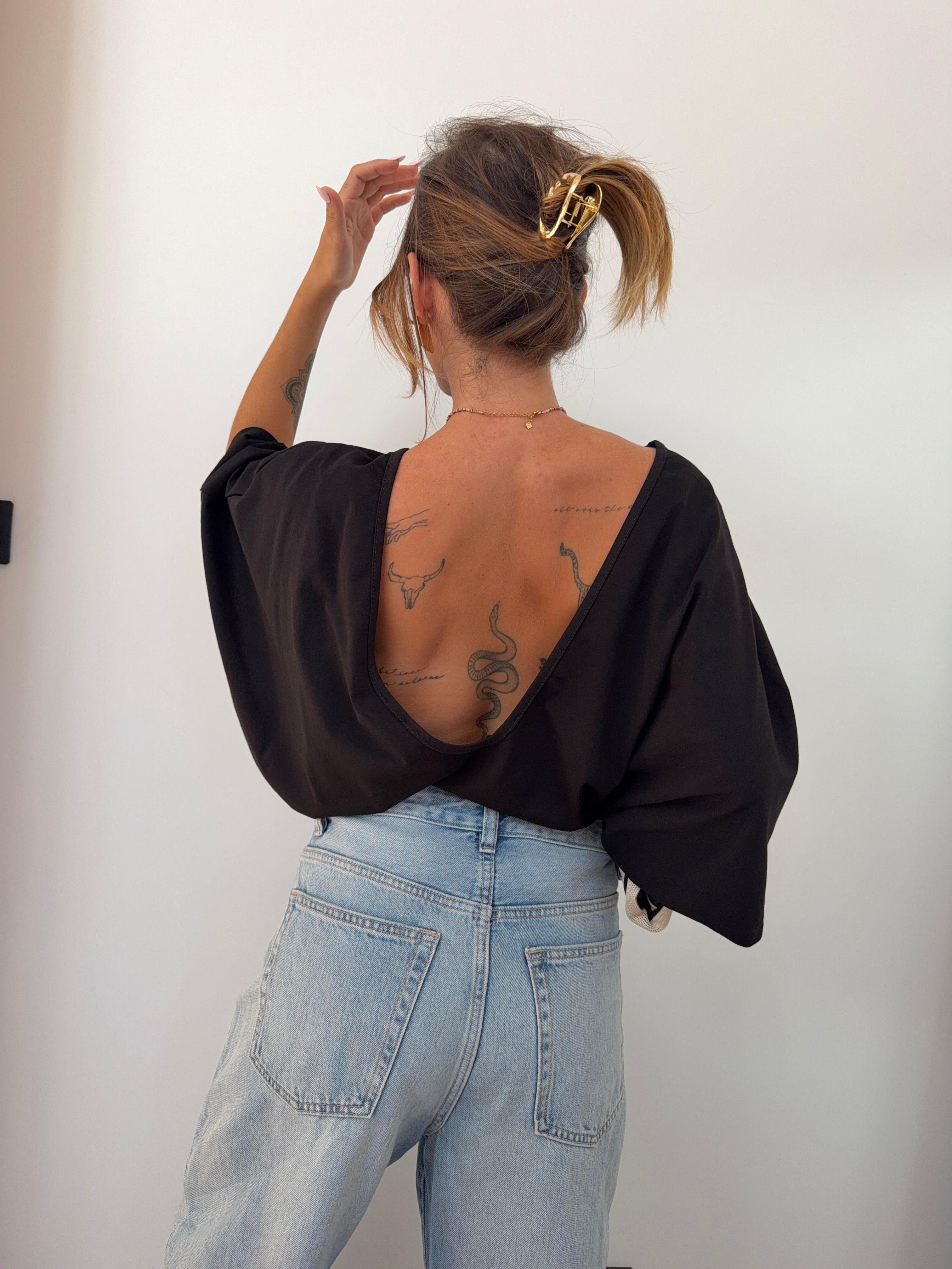 T-shirt Lover's dos nu V - noir (pré commande)