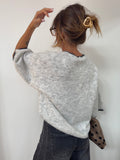 Pull avec détail col - gris et bleu marine