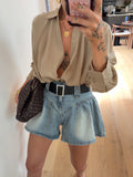 Short en jean bouffant