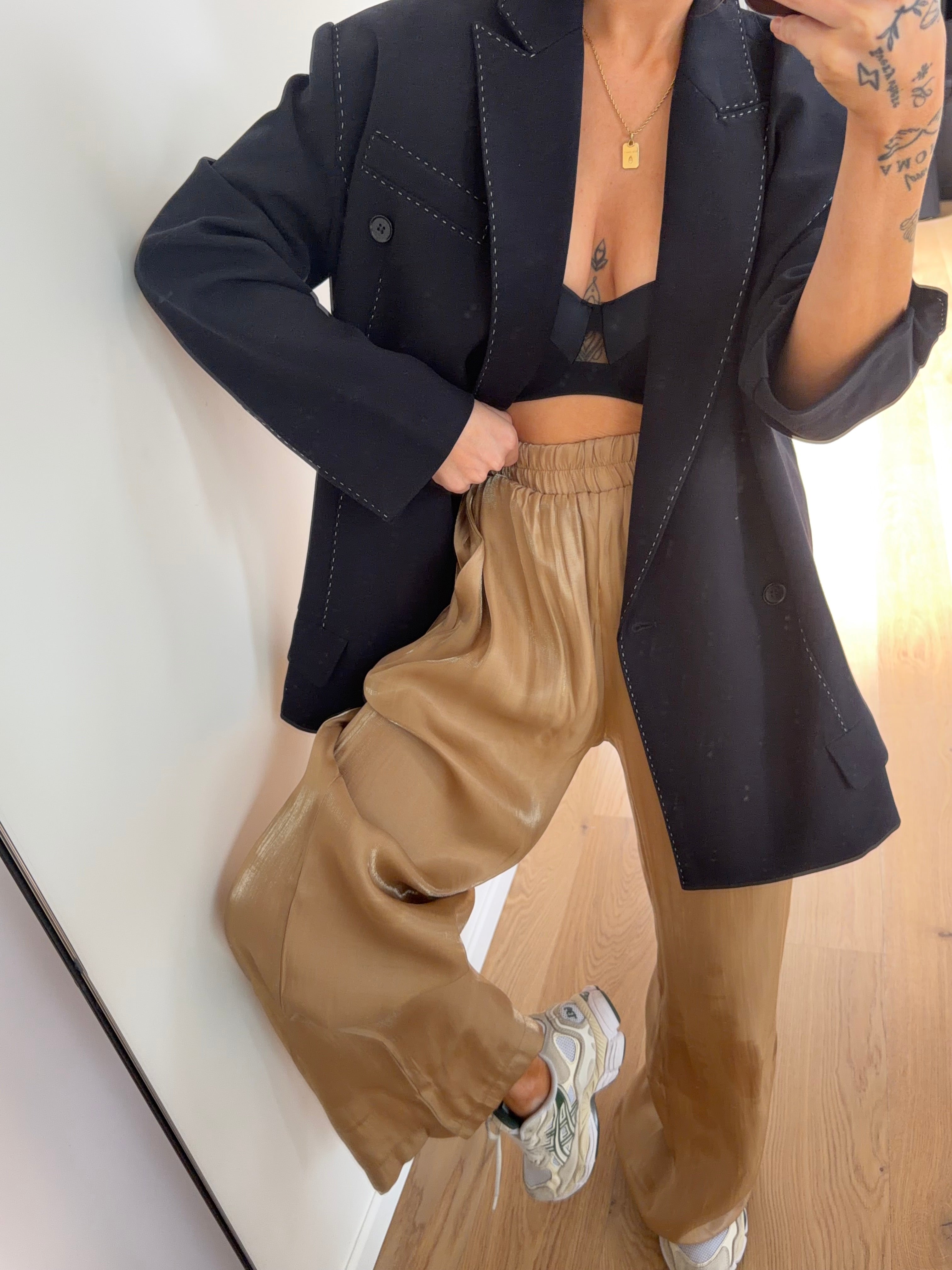 Pantalon satiné - camel