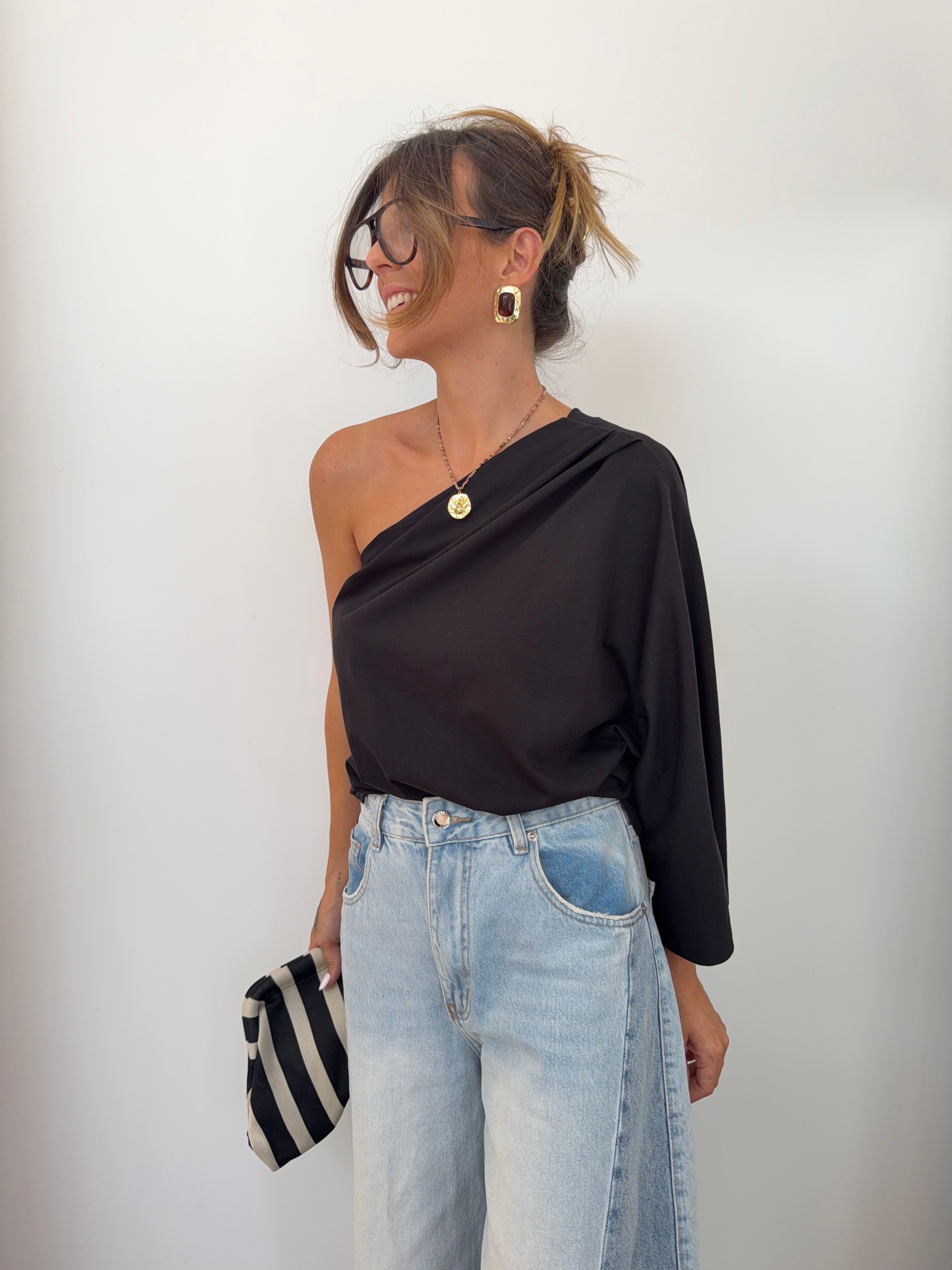 T-shirt asymétrique - noir