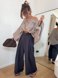 Pantalon droit - bleu