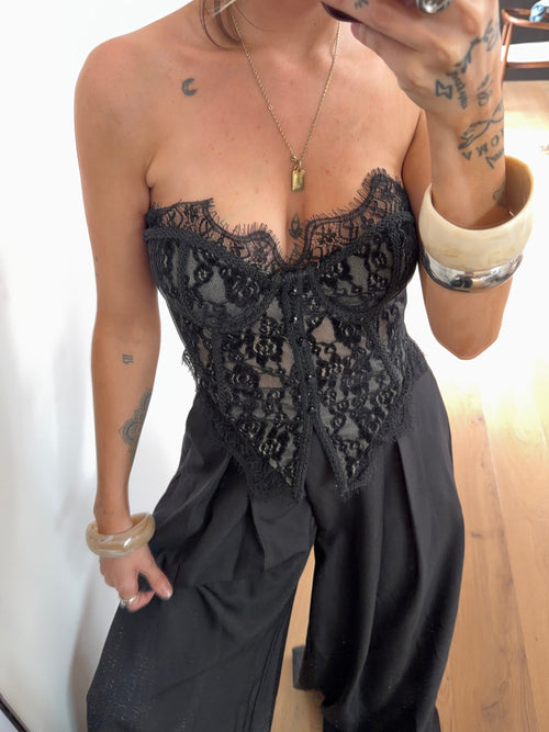 Corset dentelle - noir