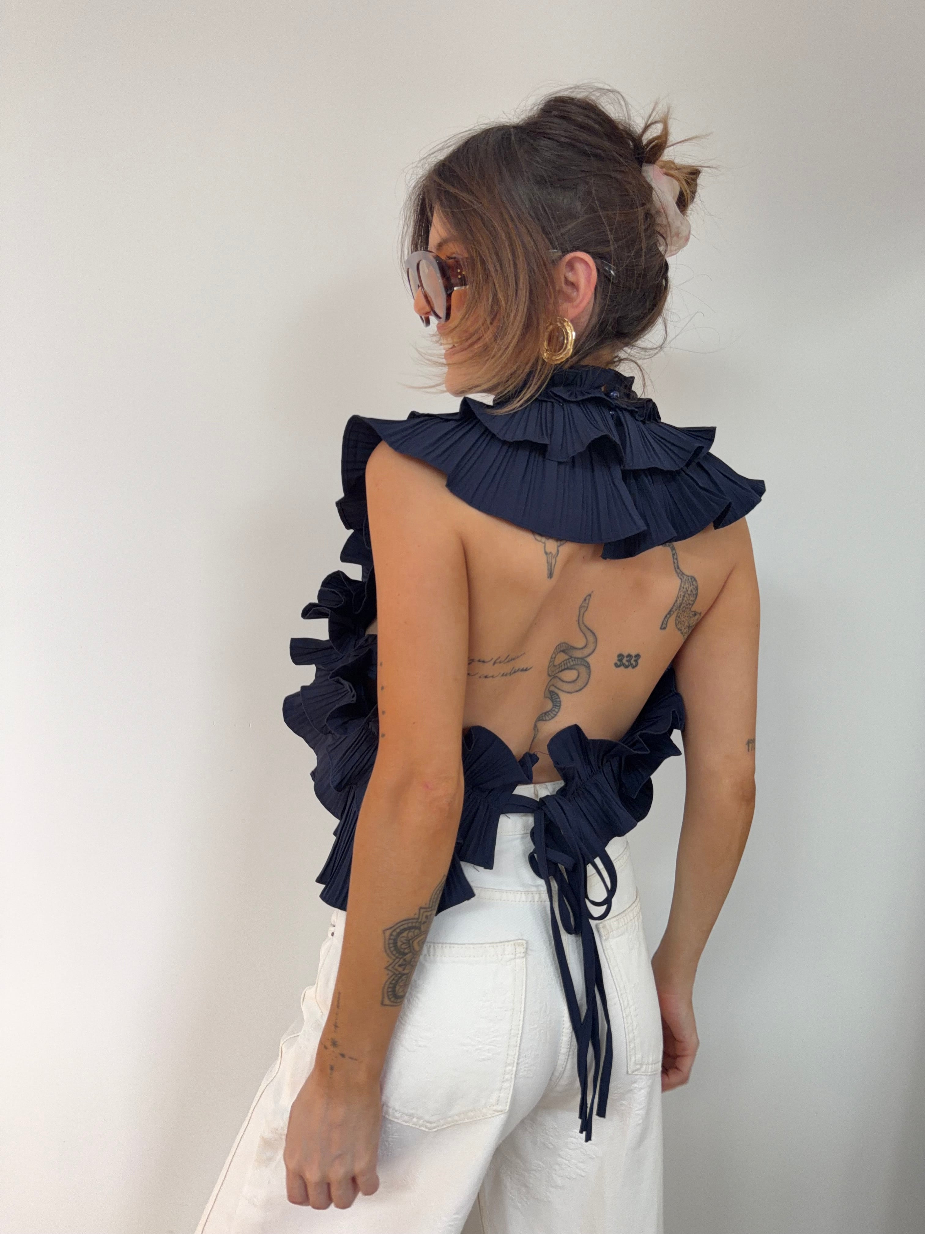 Haut fluffy - marine