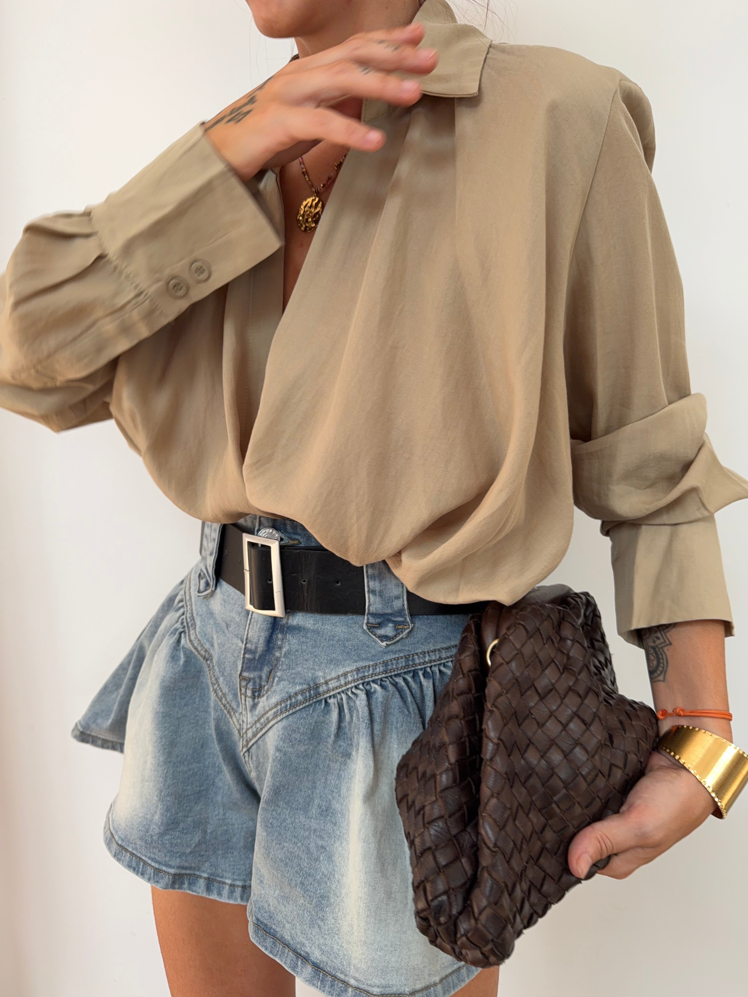 Short en jean bouffant