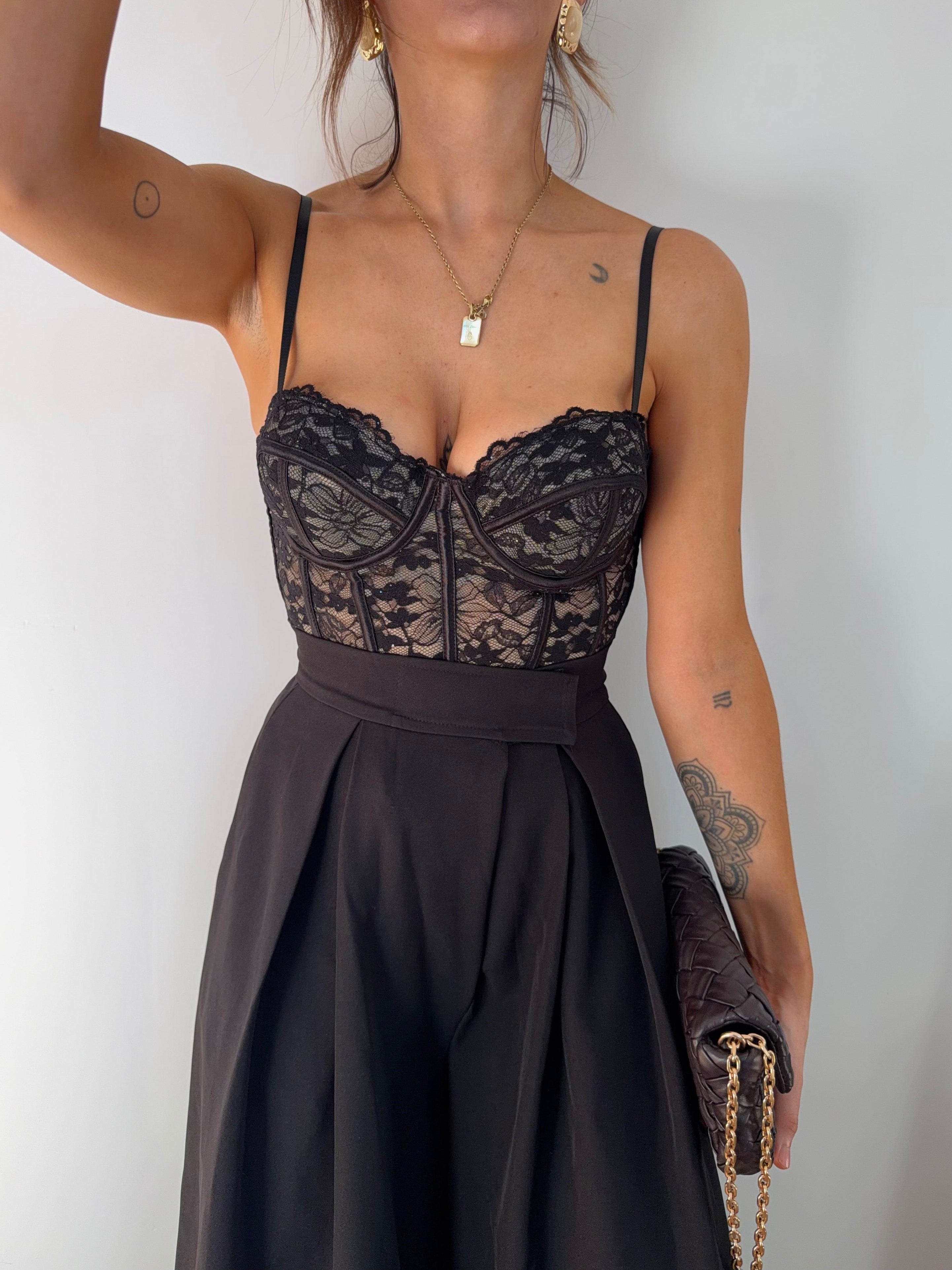 Bustier en dentelle - noir